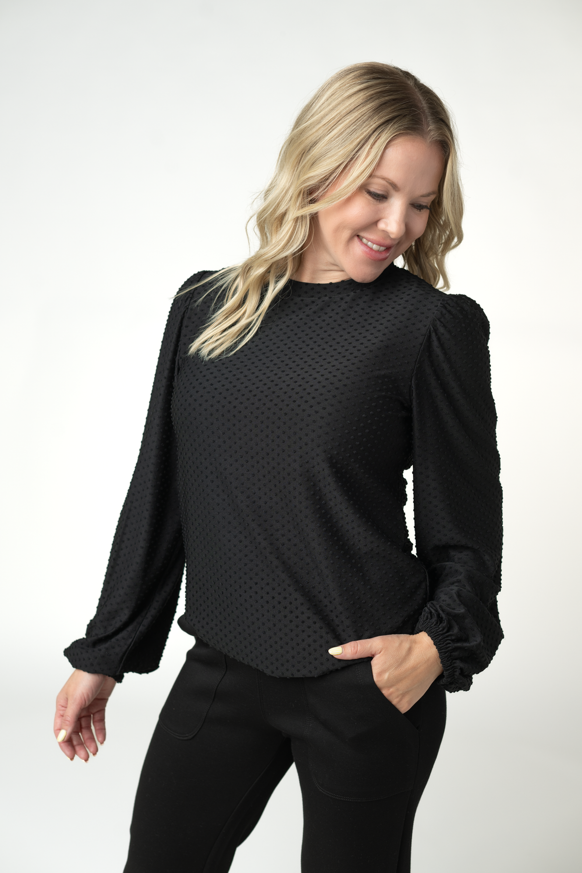IN STOCK Miranda Dot Top - Black