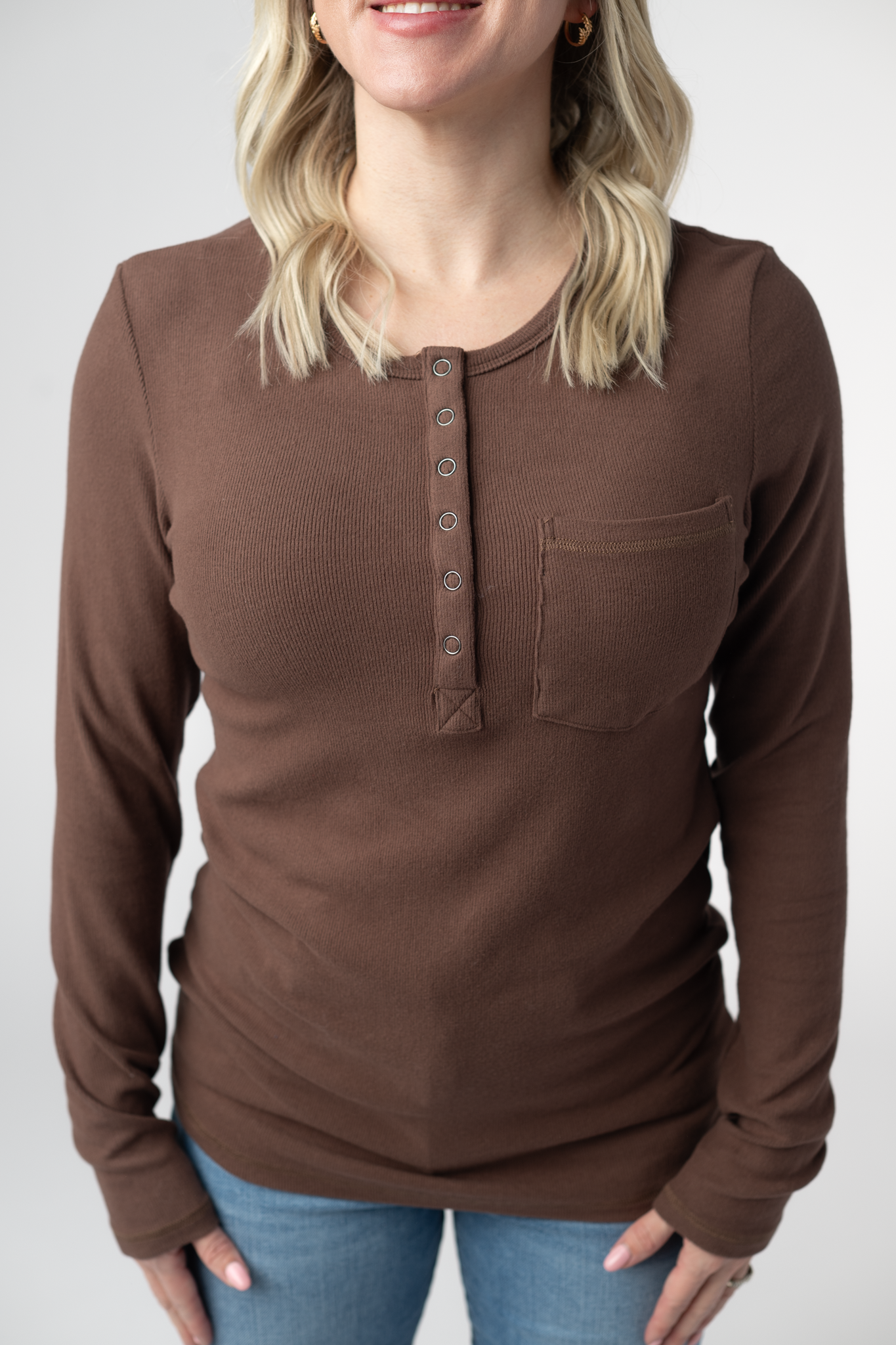 IN STOCK Georgia Long Sleeve Top - Brown