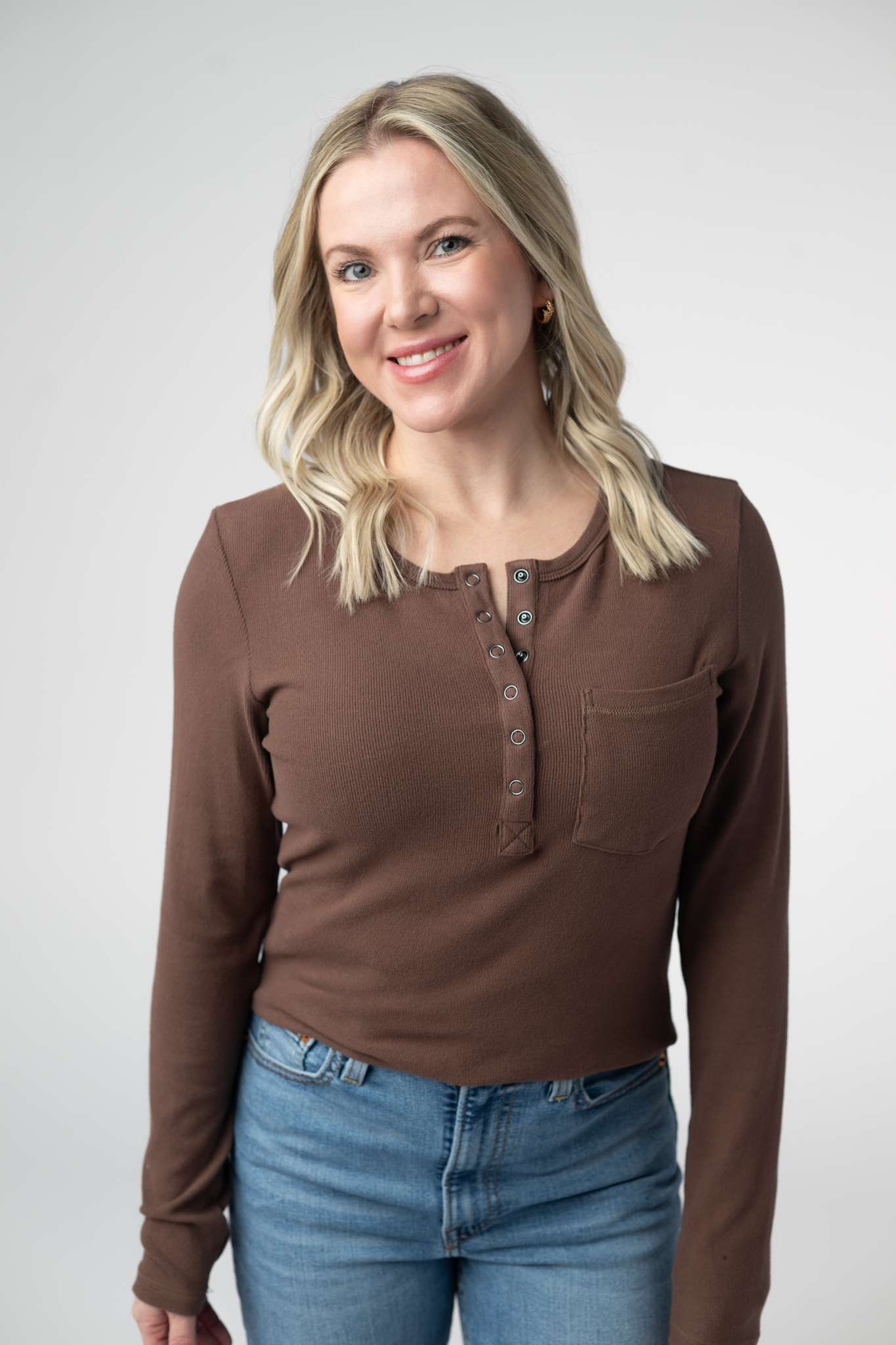 IN STOCK Georgia Long Sleeve Top - Brown
