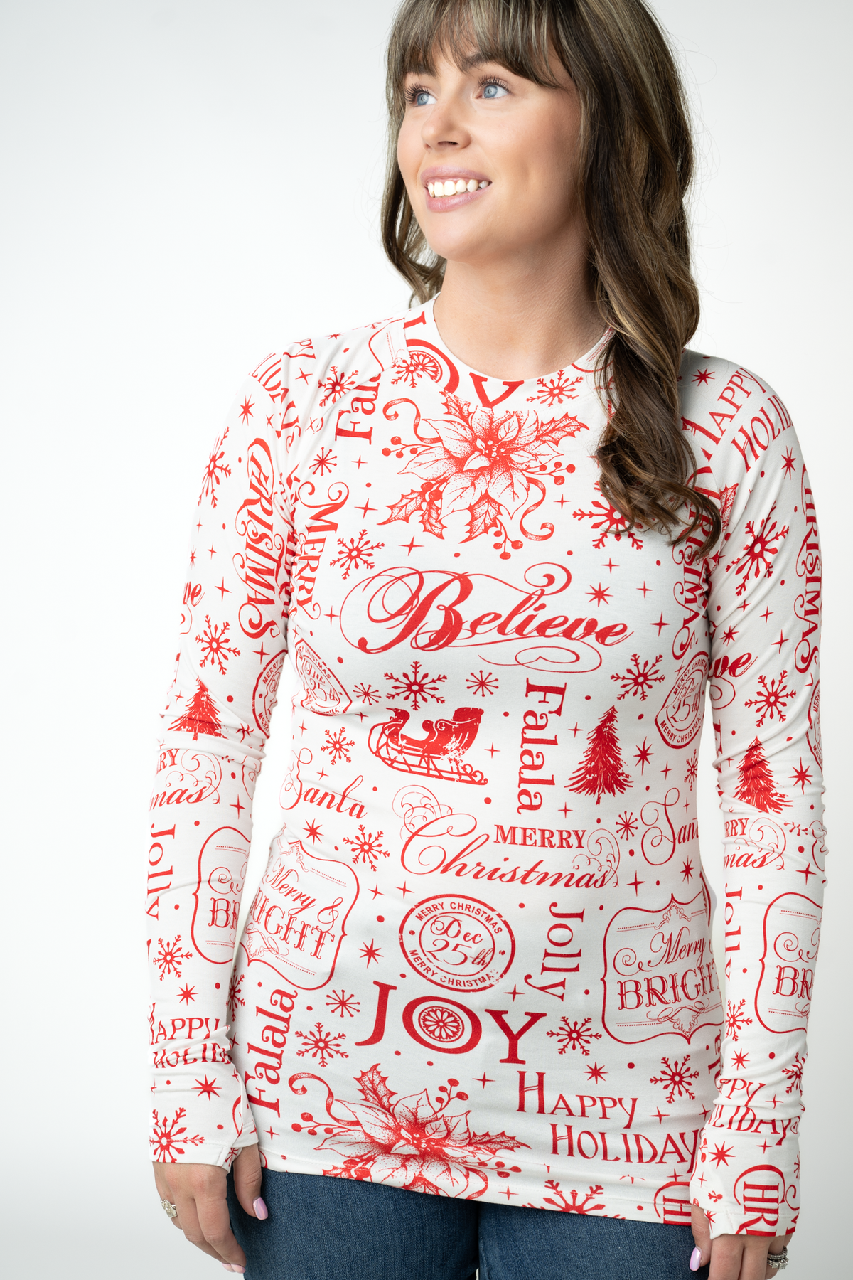 IN STOCK Blair Long Sleeve Top - Merry & Bright