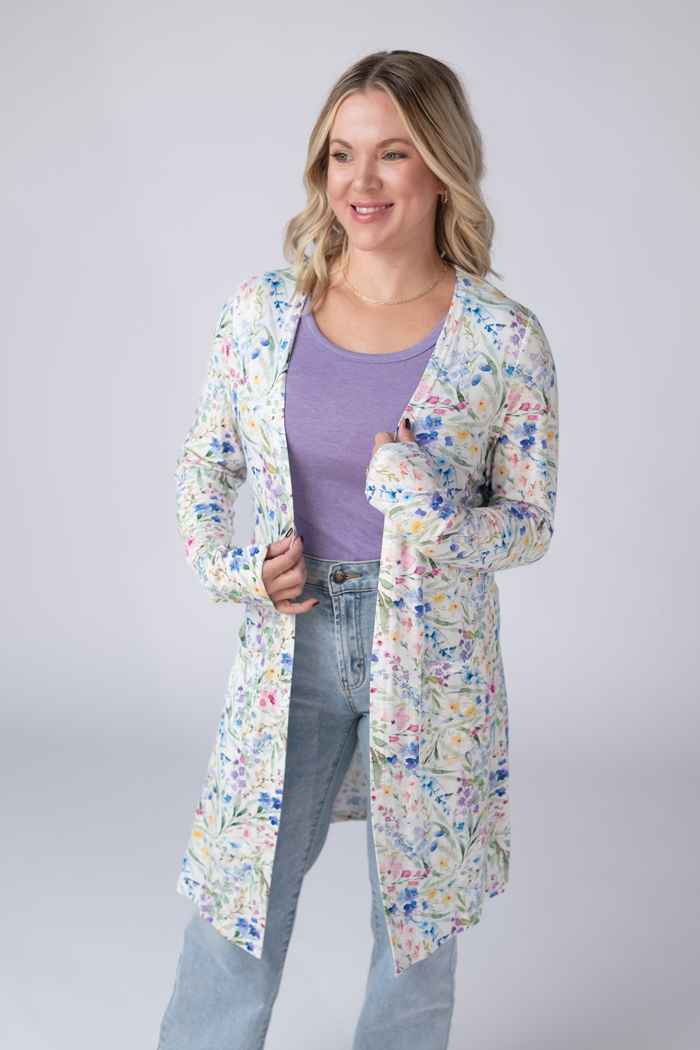 IN STOCK Classic Cardigan - Cottage Floral