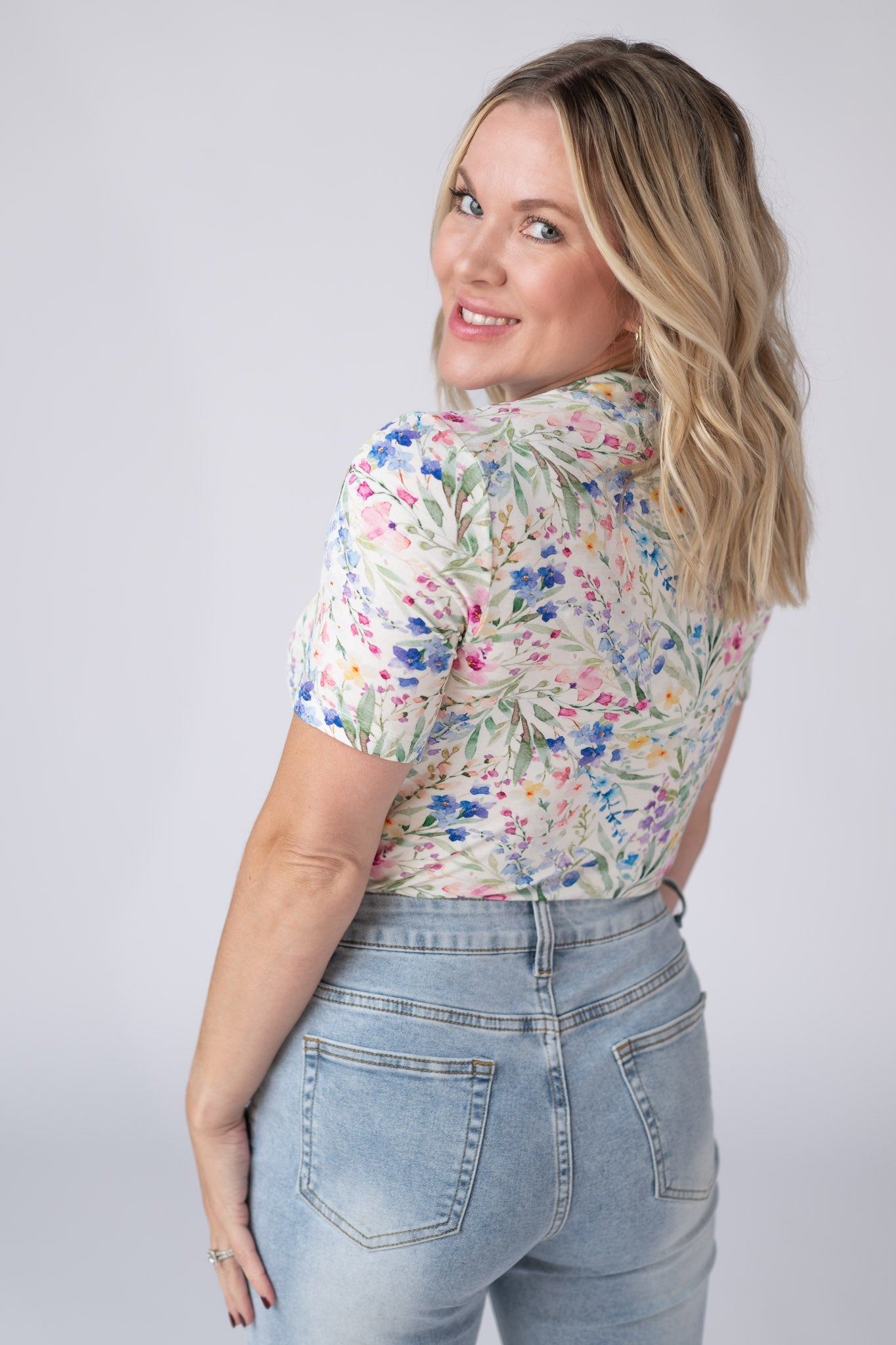 IN STOCK Blair Short Sleeve Top - Cottage Floral