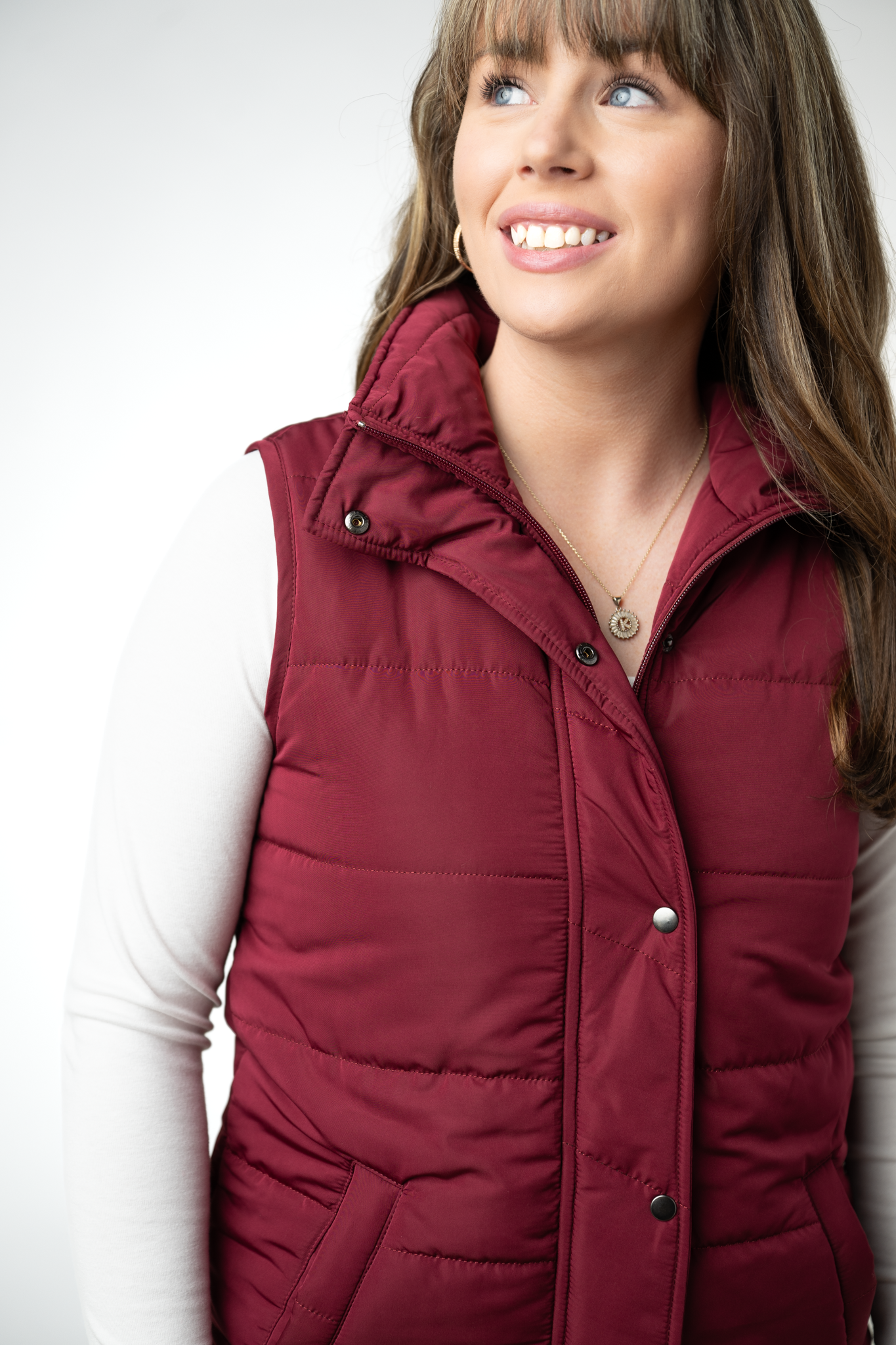 IN STOCK Harlow Long Vest - Burgundy