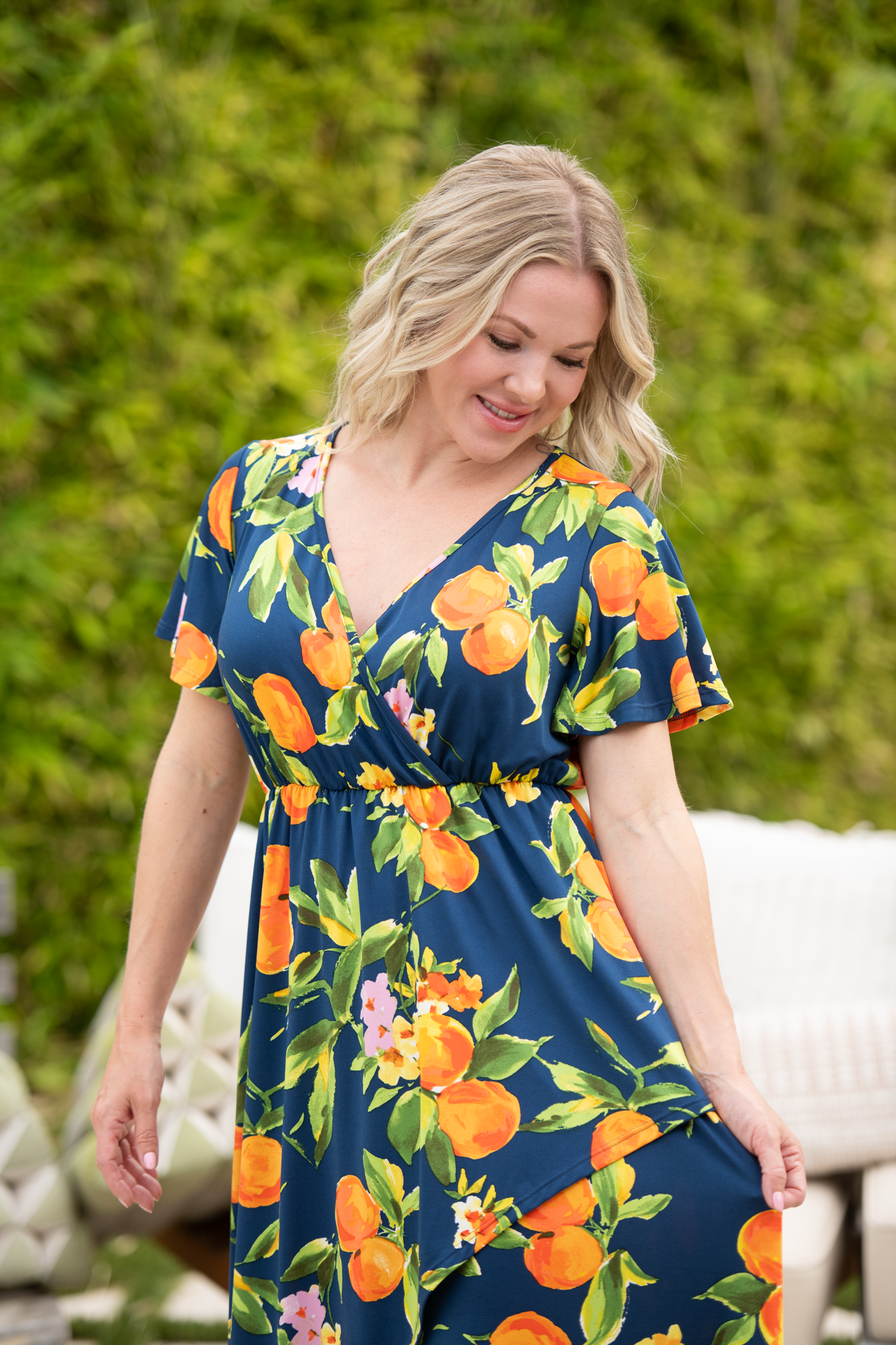 IN STOCK Harley High-Low Dress - Navy Citrus