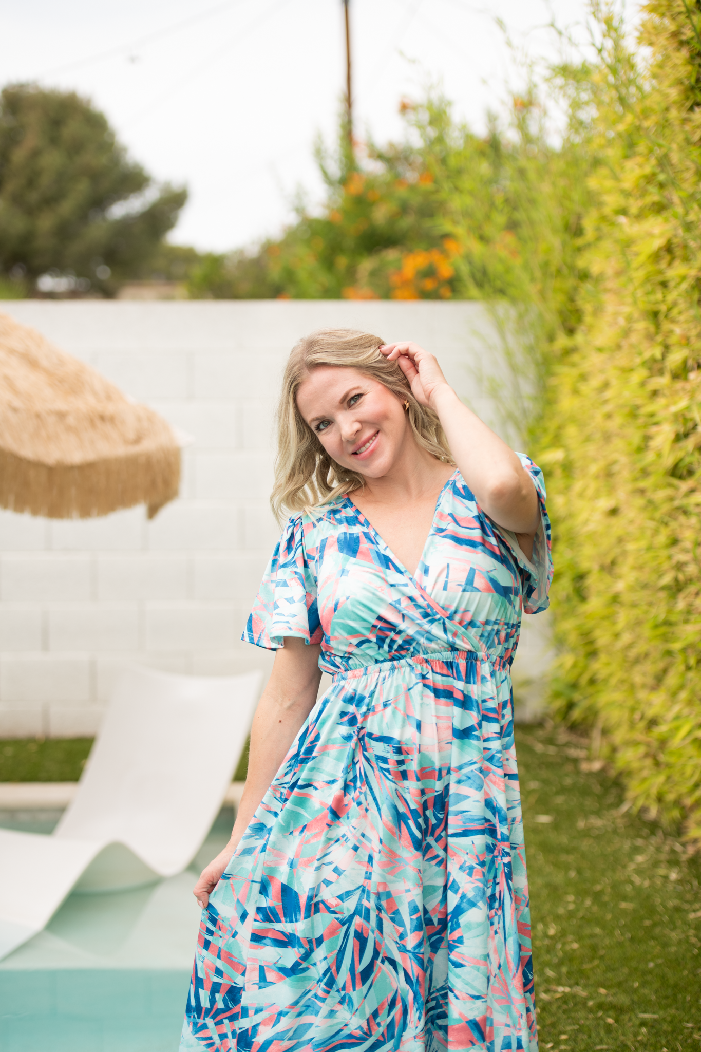 IN STOCK Millie Maxi Dress - Abstract Aqua Breeze