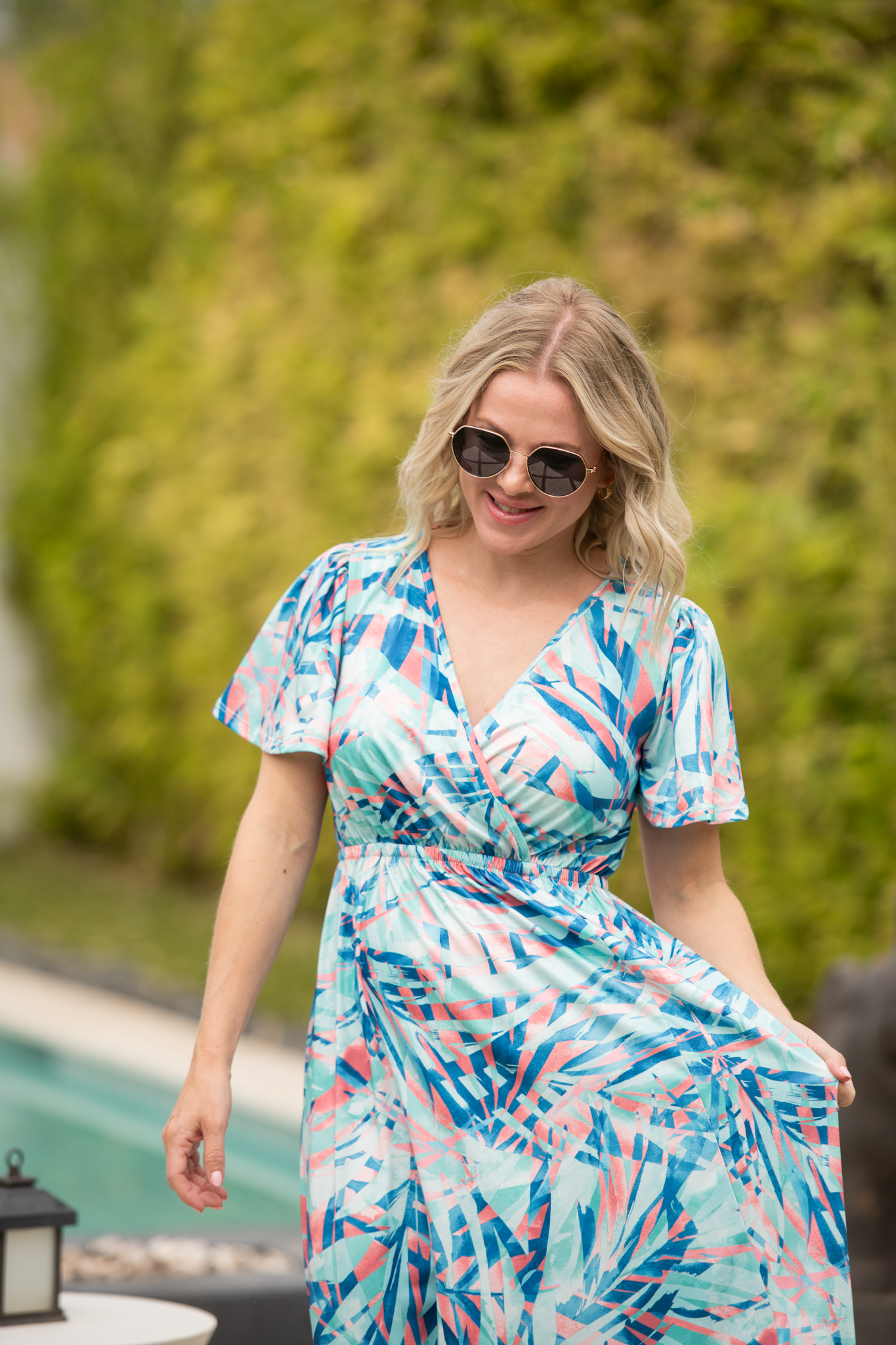 IN STOCK Millie Maxi Dress - Abstract Aqua Breeze