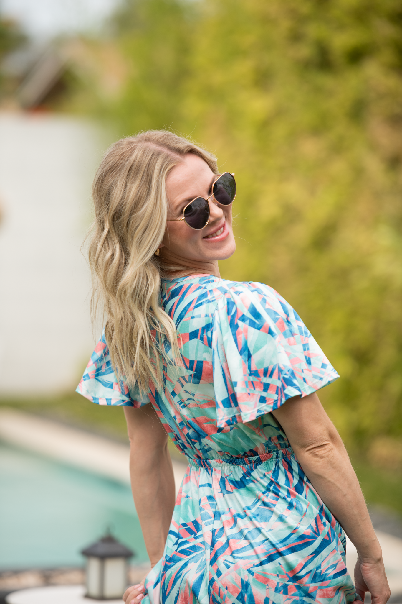 IN STOCK Millie Maxi Dress - Abstract Aqua Breeze