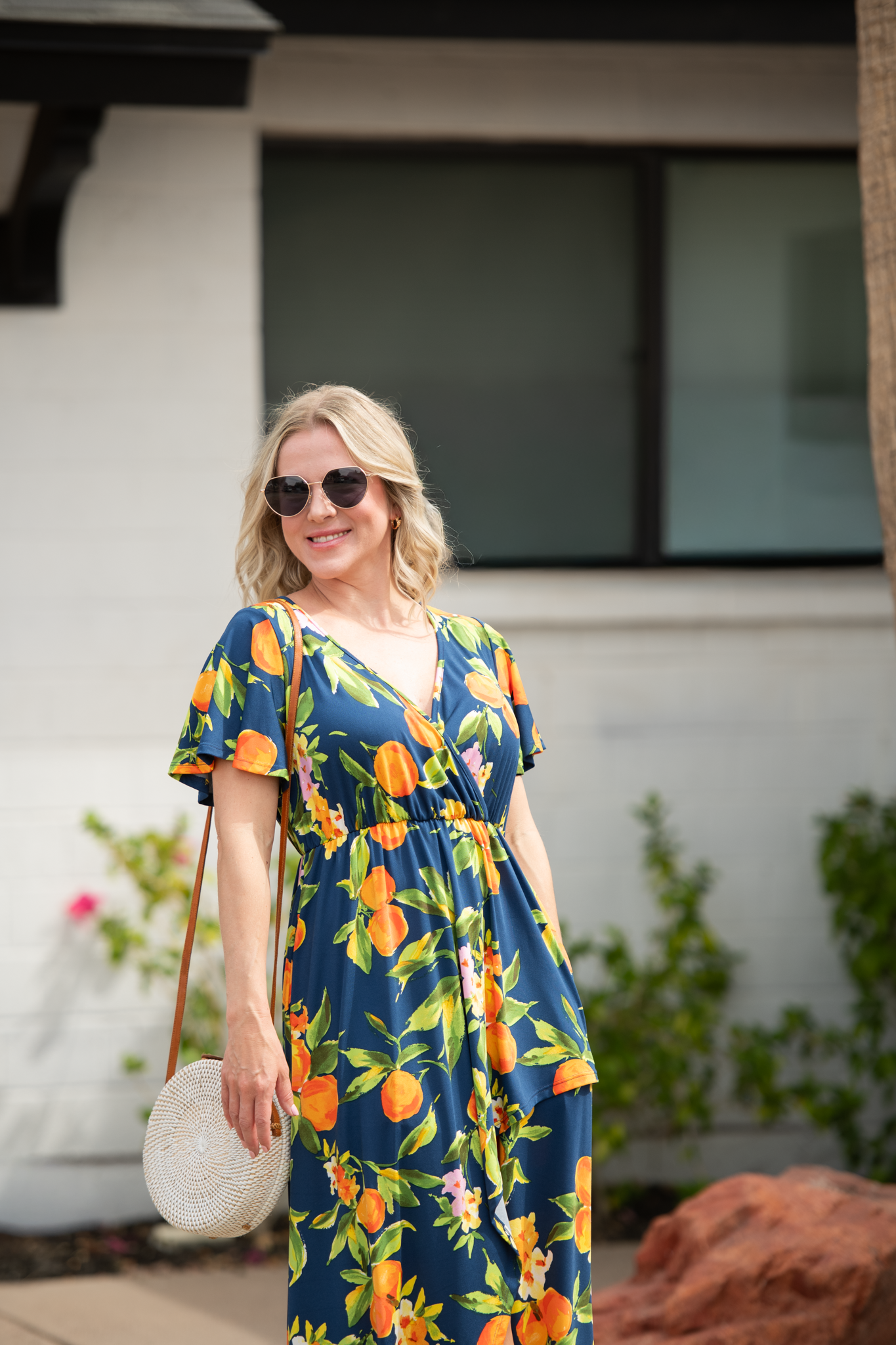IN STOCK Harley High-Low Dress - Navy Citrus
