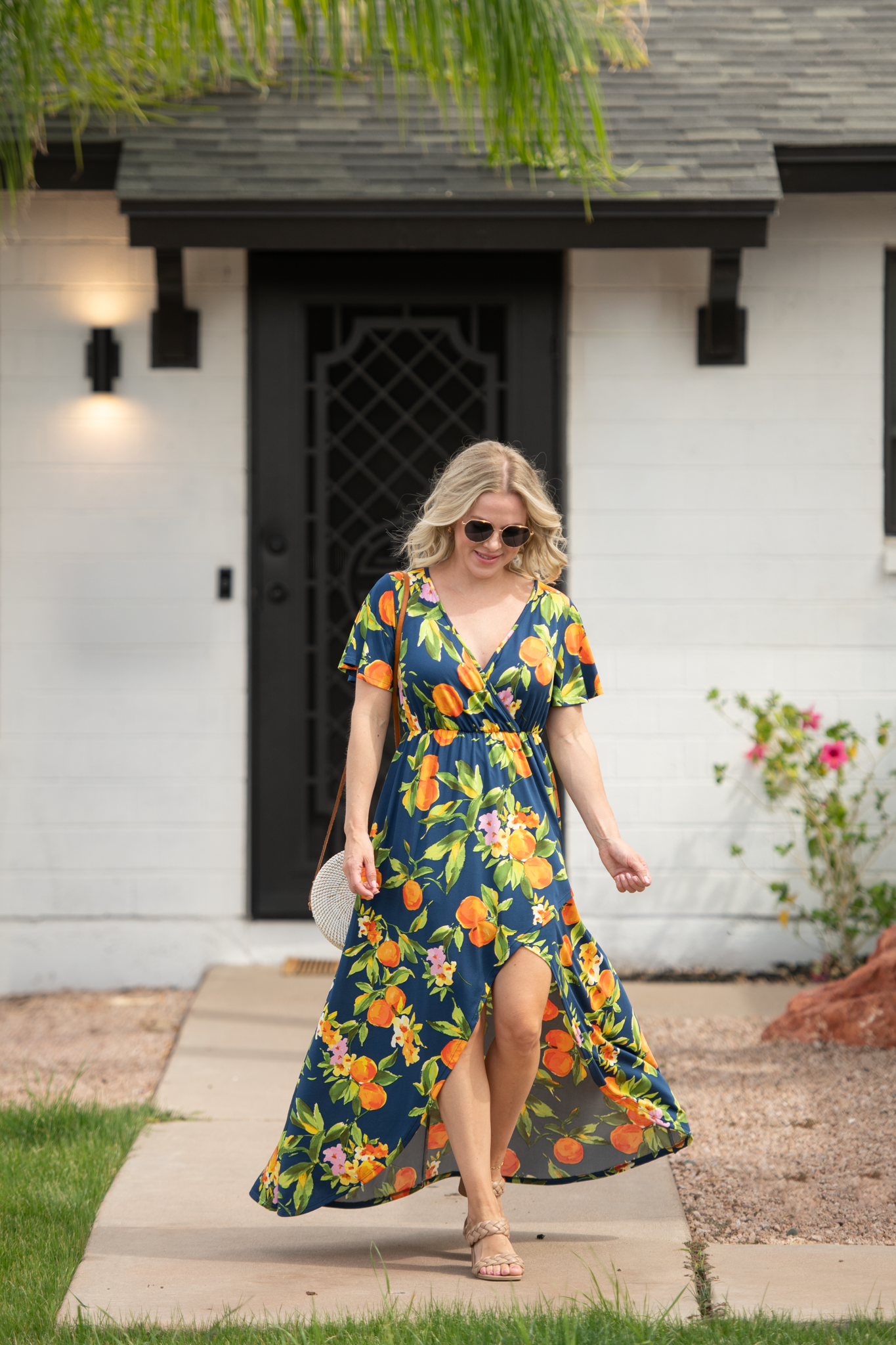 IN STOCK Harley High-Low Dress - Navy Citrus