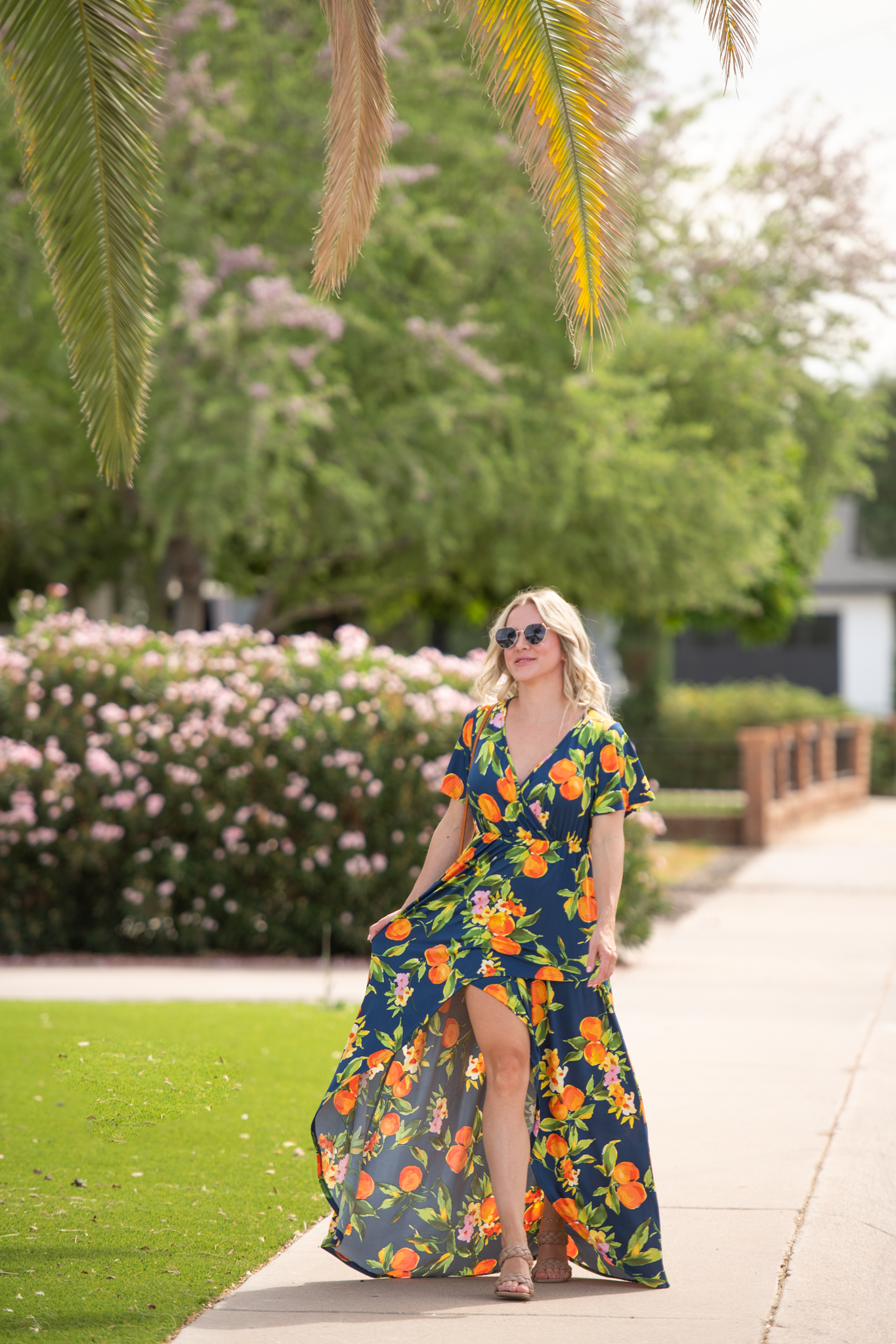 IN STOCK Harley High-Low Dress - Navy Citrus