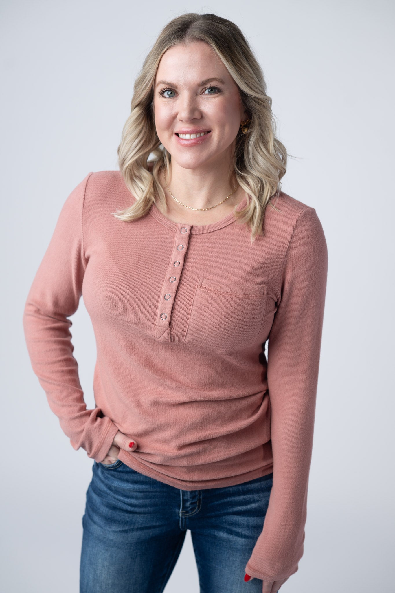 IN STOCK Georgia Long Sleeve Top - Rose