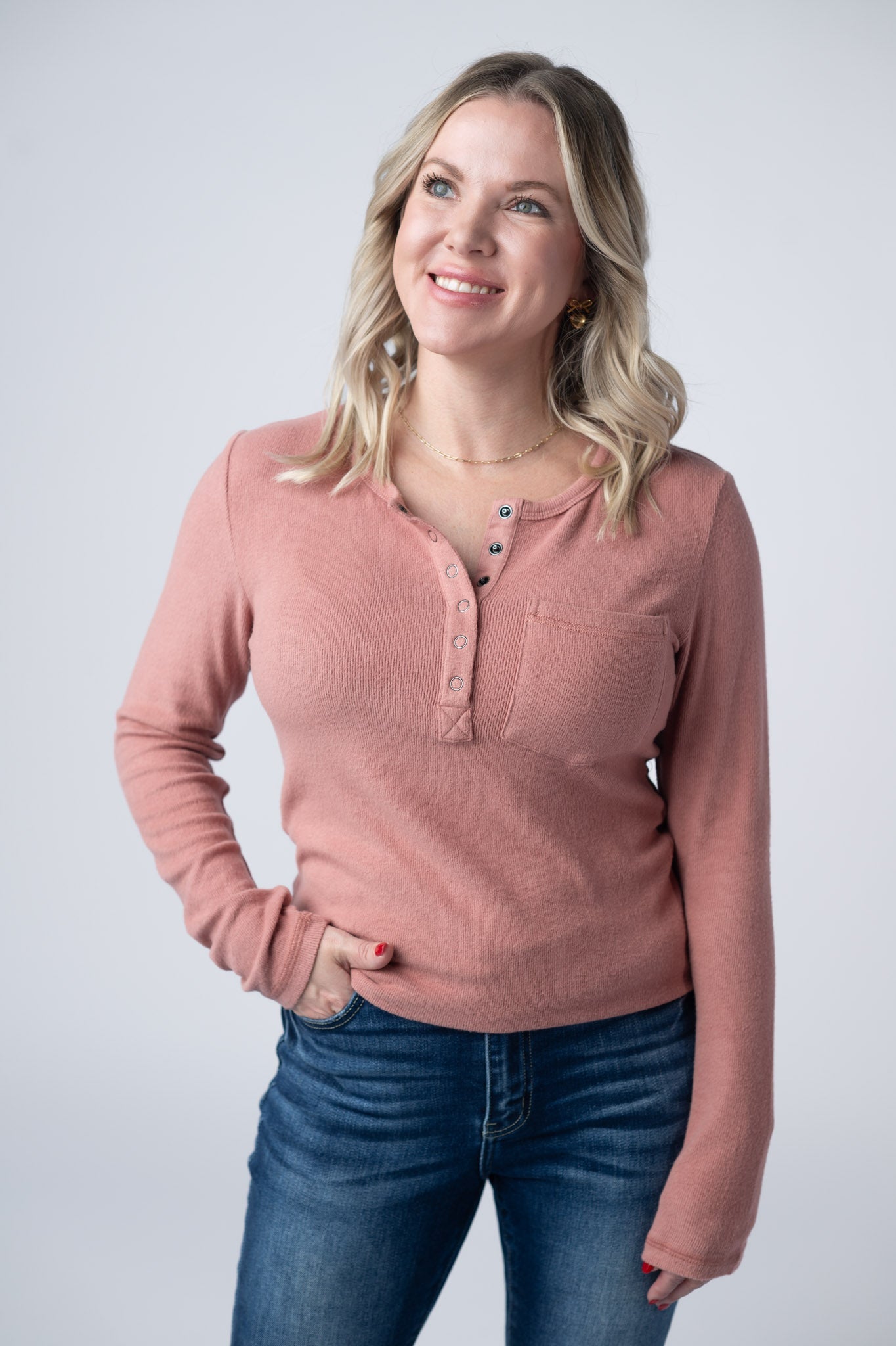 IN STOCK Georgia Long Sleeve Top - Rose