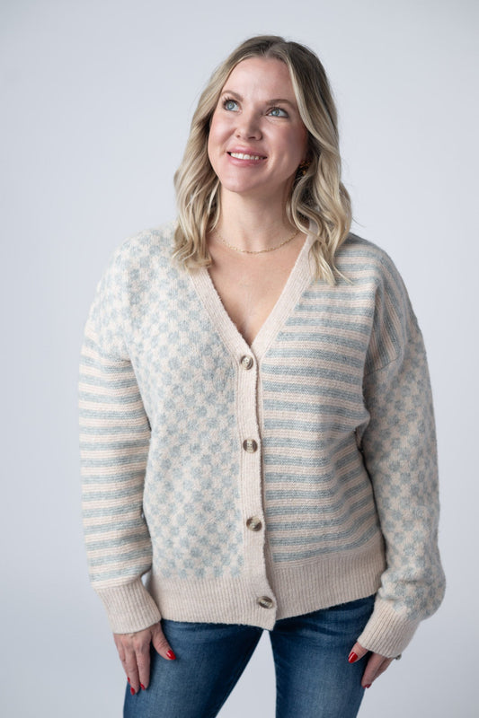 IN STOCK Pattern Mix Neutral Cardigan