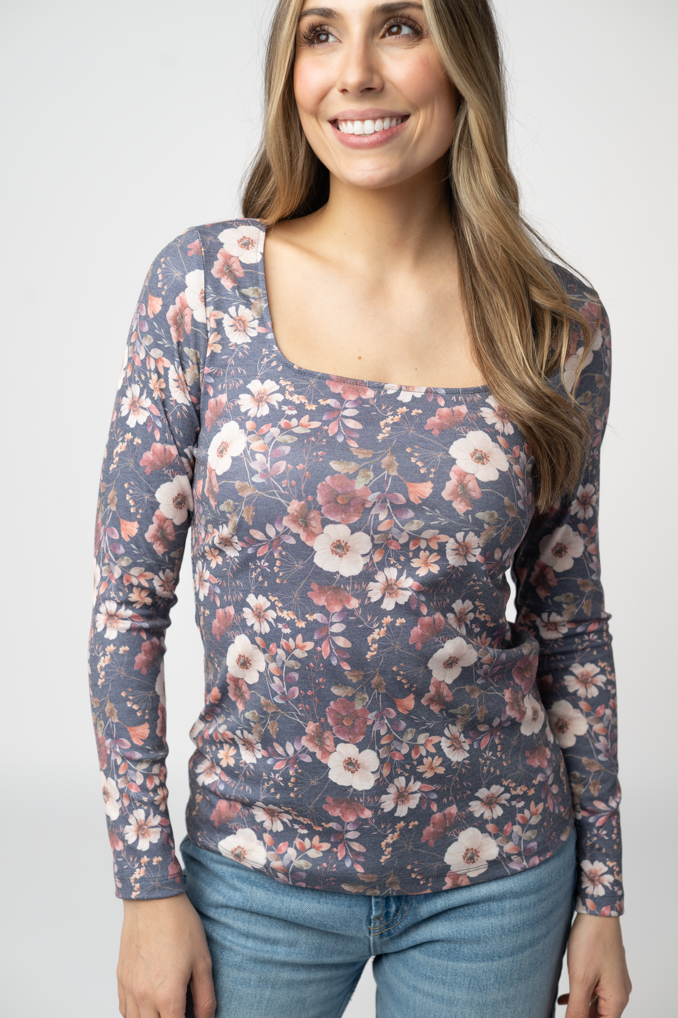 IN STOCK Alyssa Long Sleeve Top - Blushwood Floral