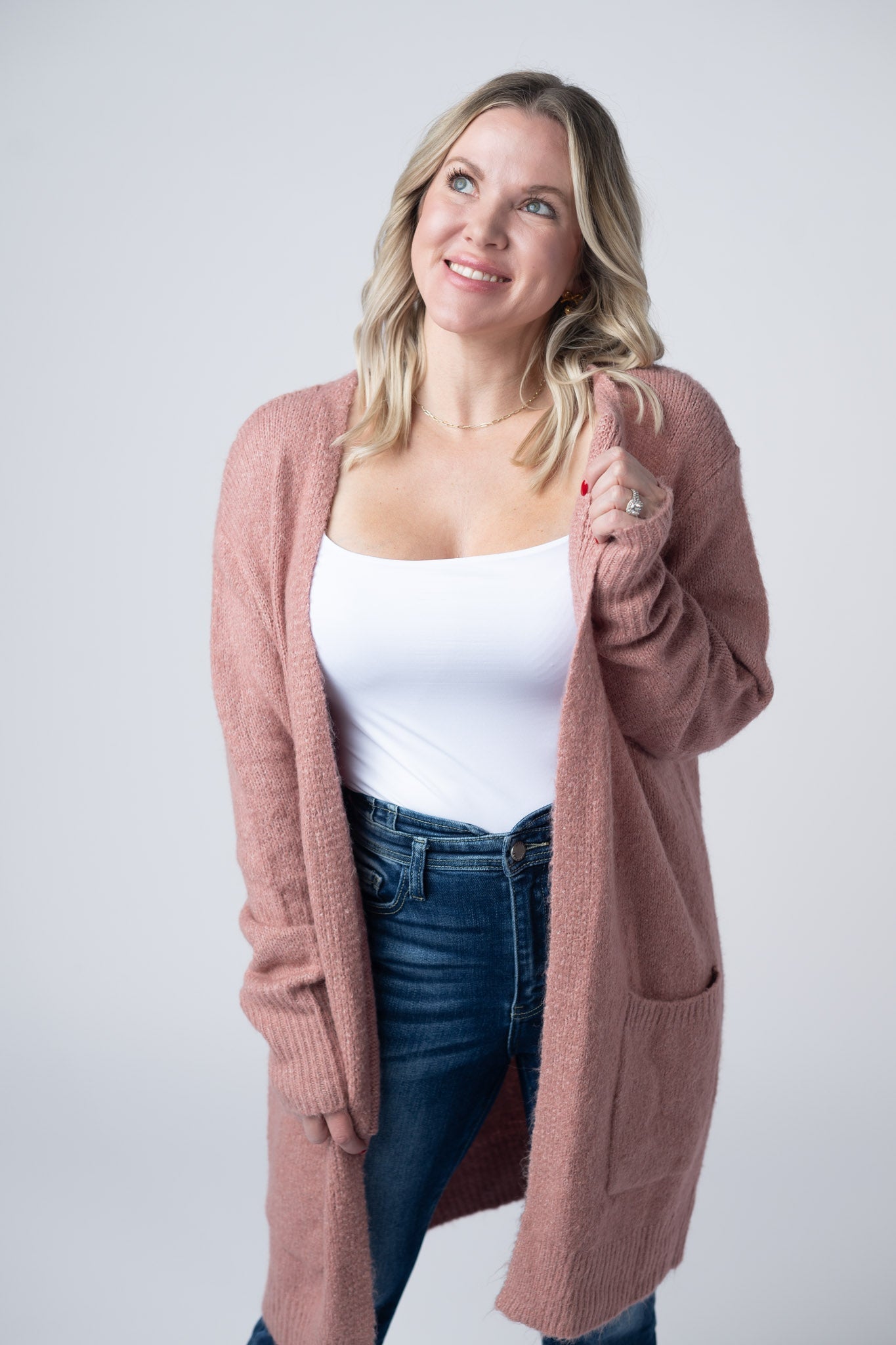IN STOCK Madison Cozy Cardigan - Dusty Rose