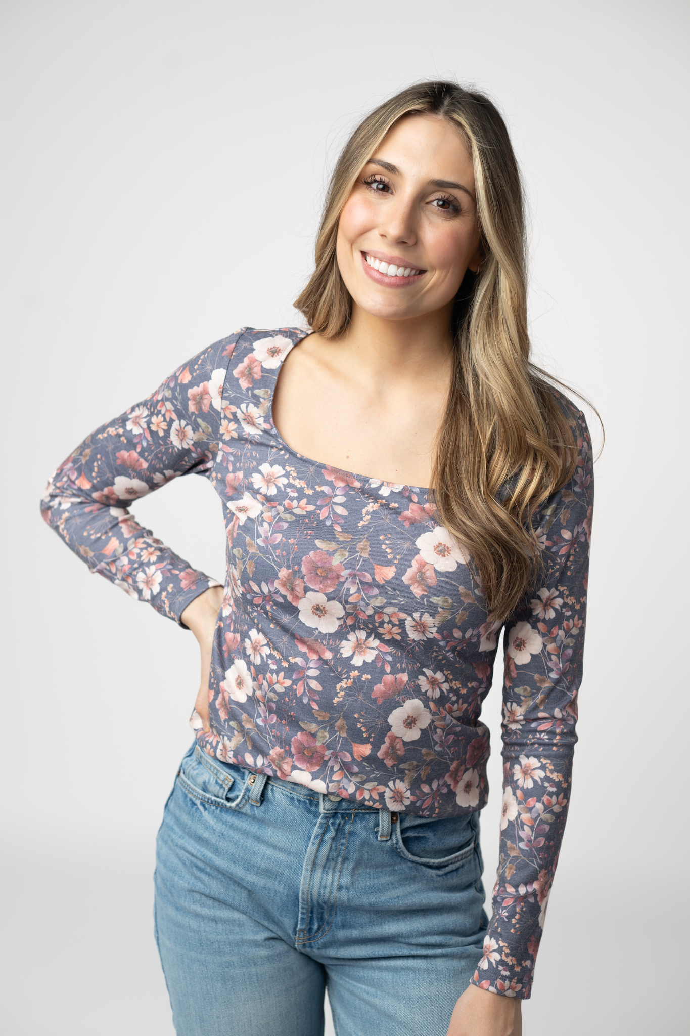 IN STOCK Alyssa Long Sleeve Top - Blushwood Floral