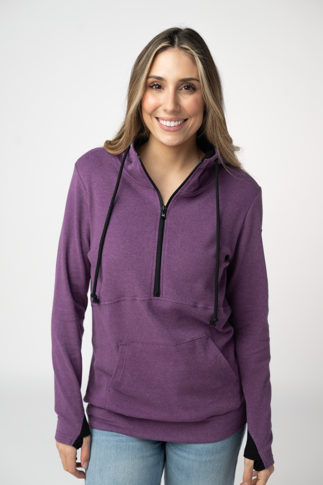 IN STOCK Classic HalfZip Hoodie - Black and Purple