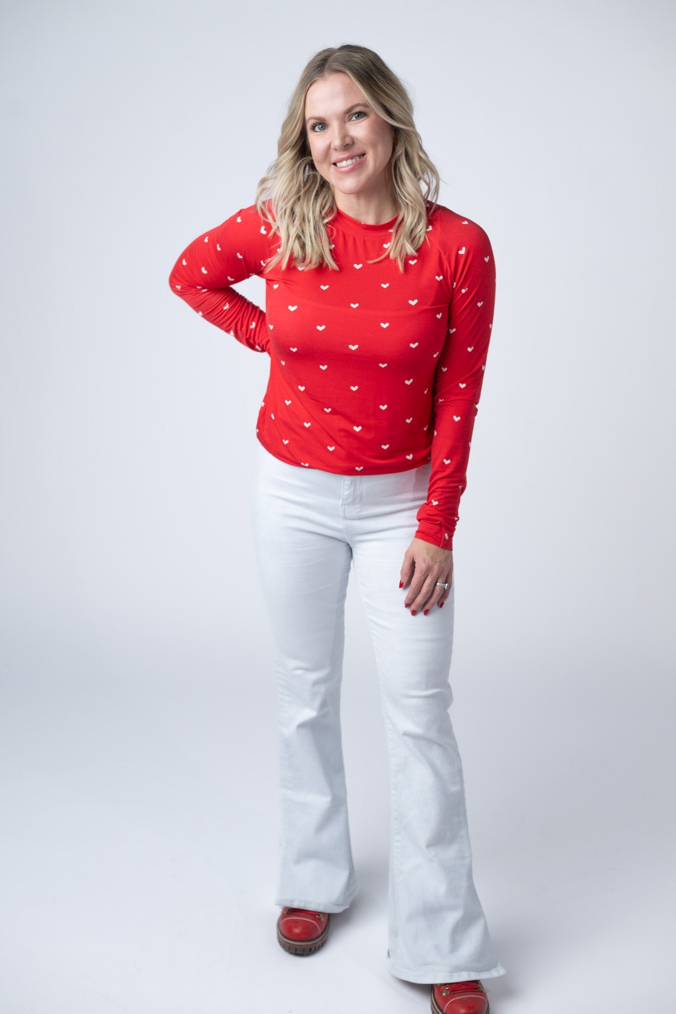 IN STOCK Blair Long Sleeve Top - Sweetheart Red