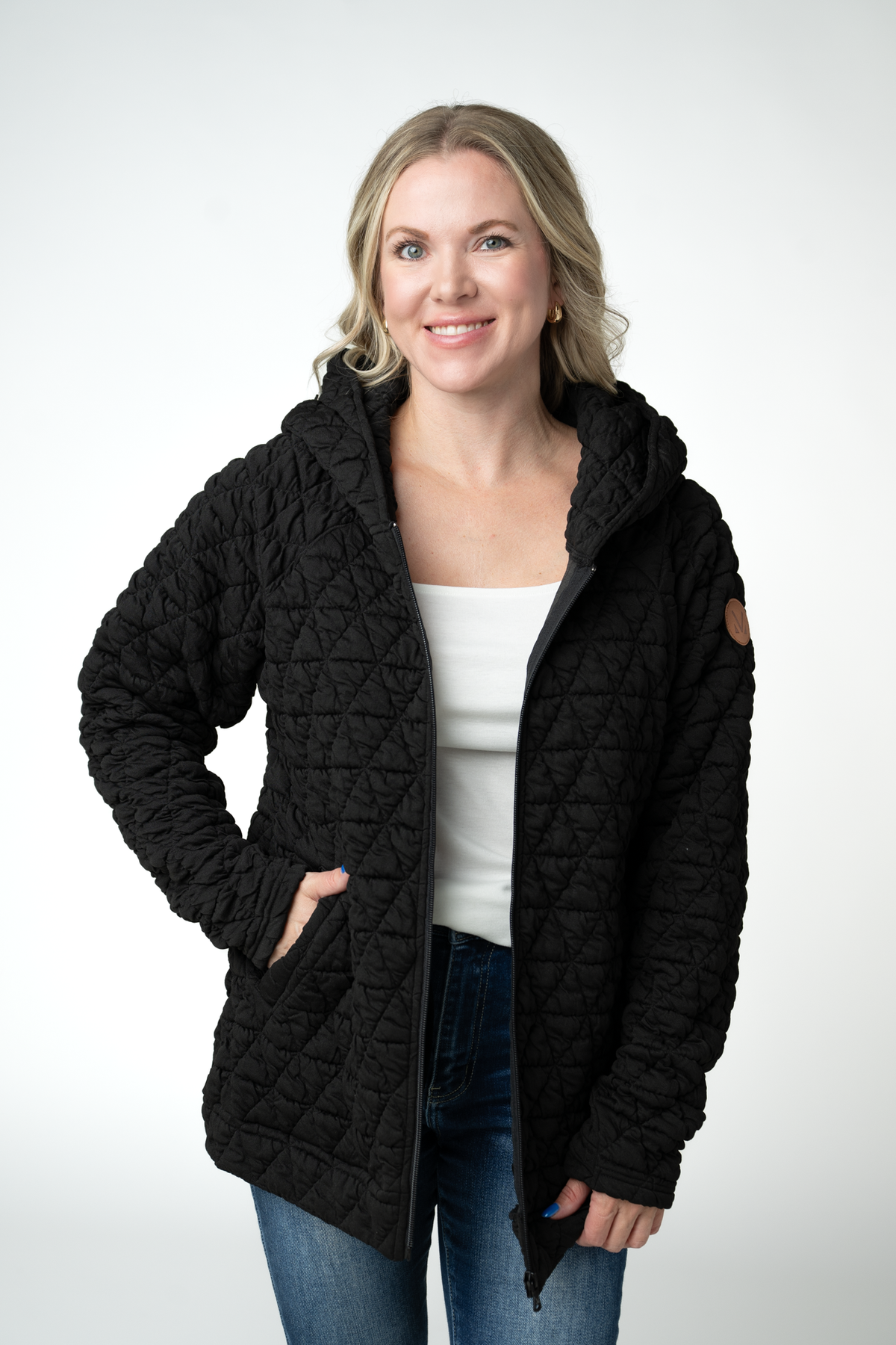IN STOCK Geometric Fullzip Hoodie - Black