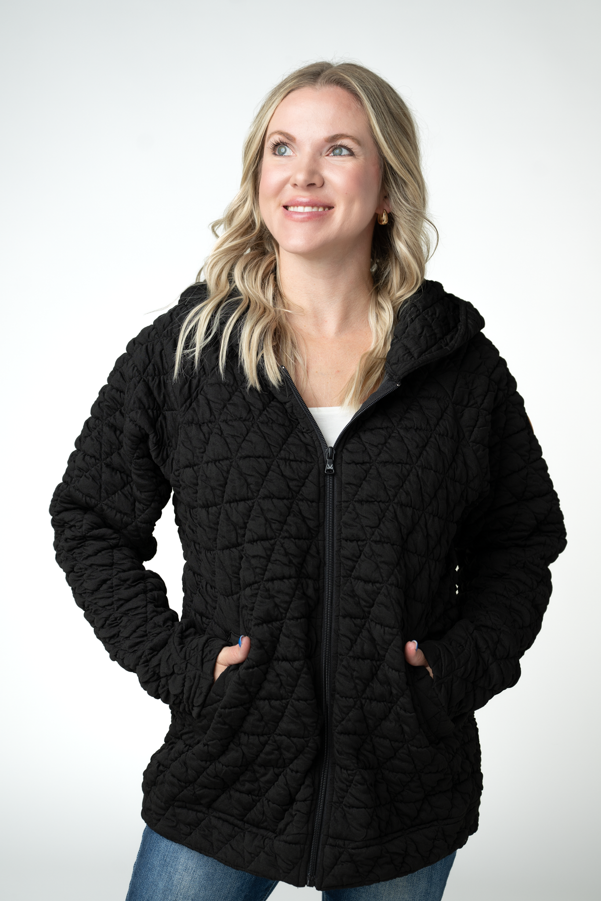 IN STOCK Geometric Fullzip Hoodie - Black
