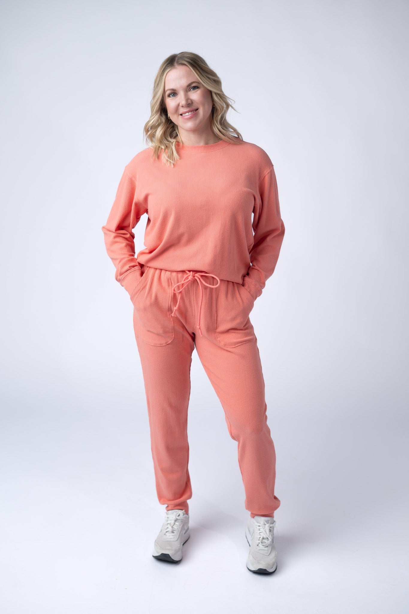 IN STOCK Corrine Ribbed Pullover Top - Coral
