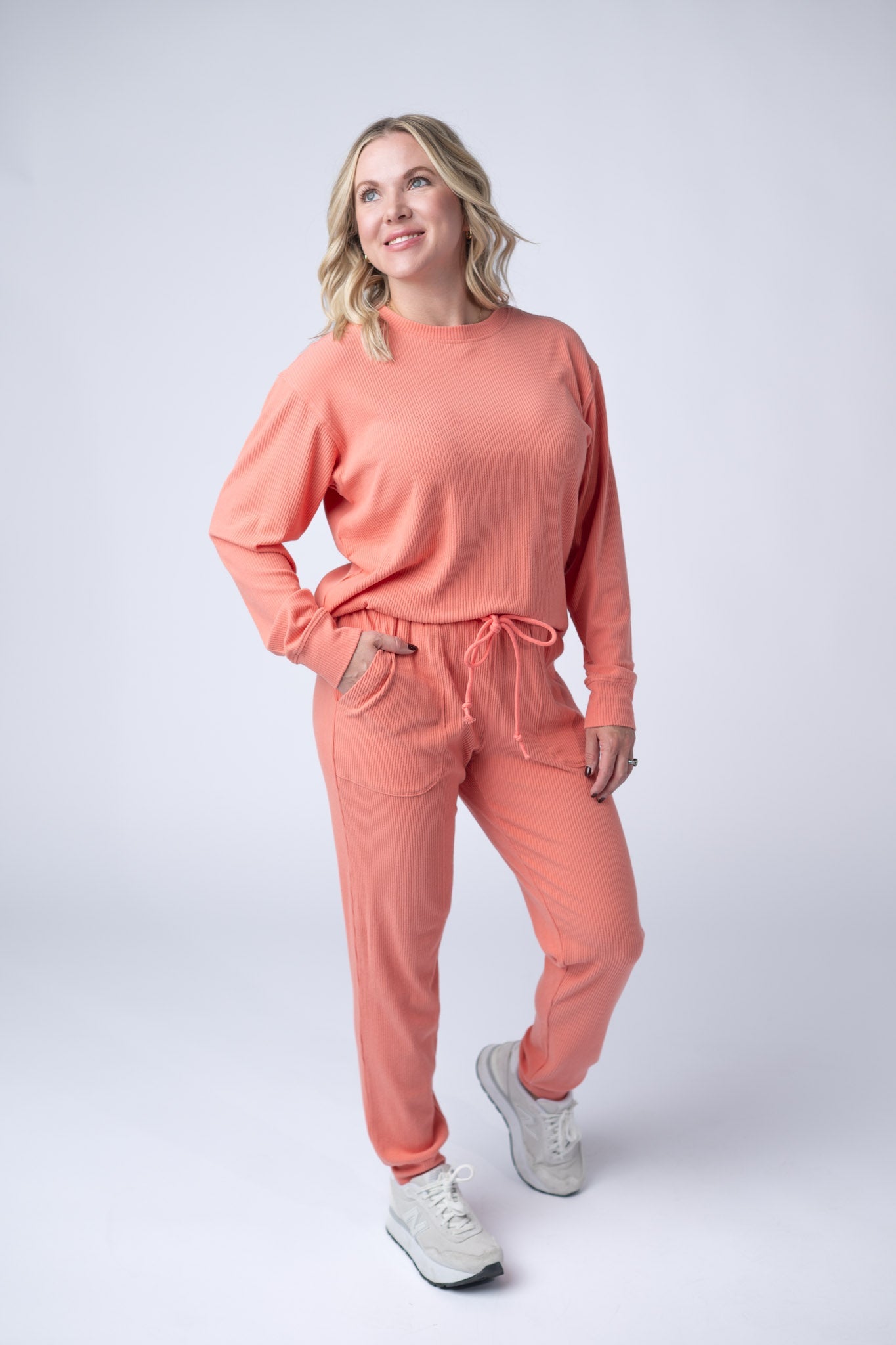 IN STOCK Corrine Ribbed Pullover Top - Coral