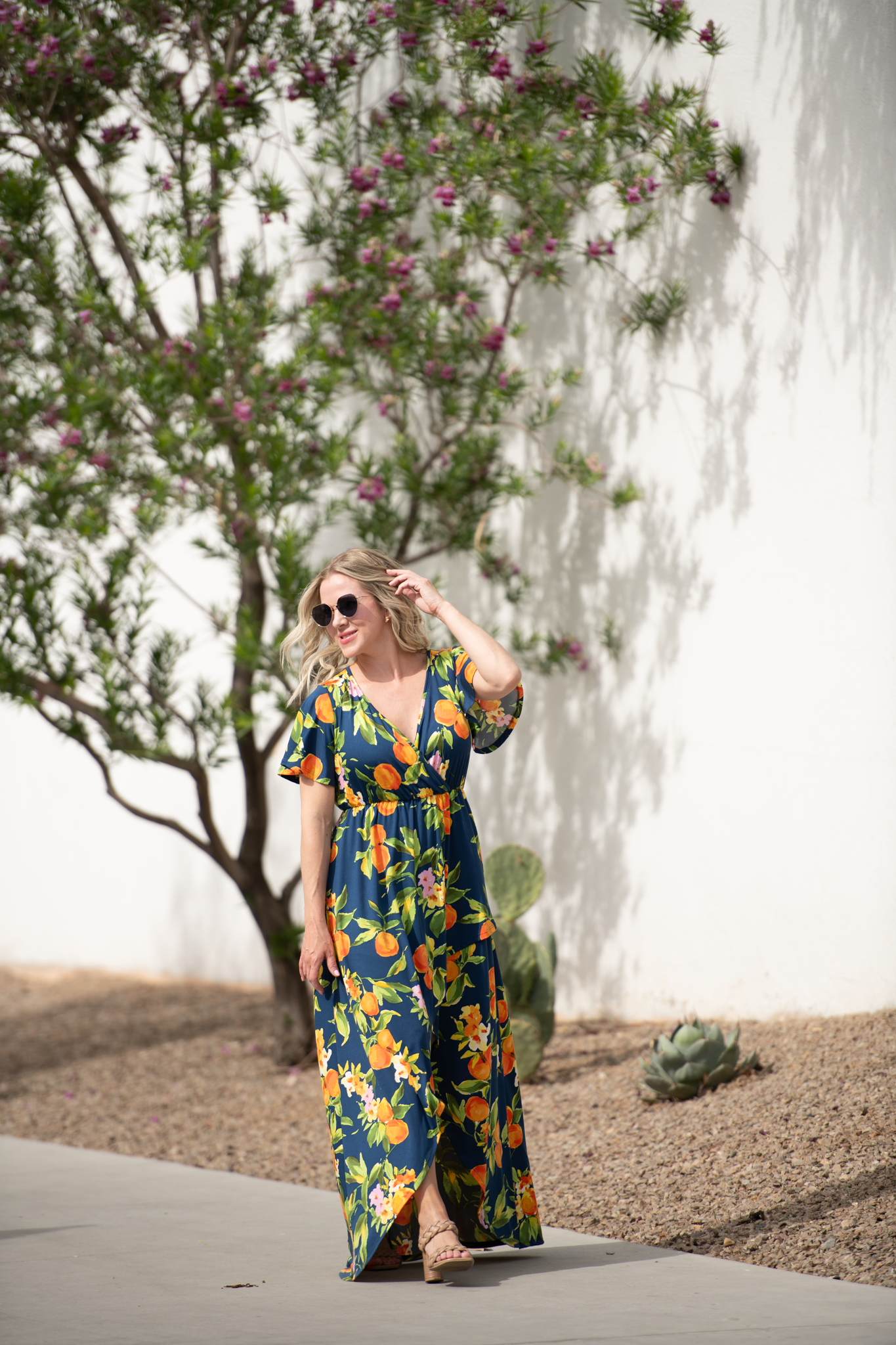 IN STOCK Harley High-Low Dress - Navy Citrus