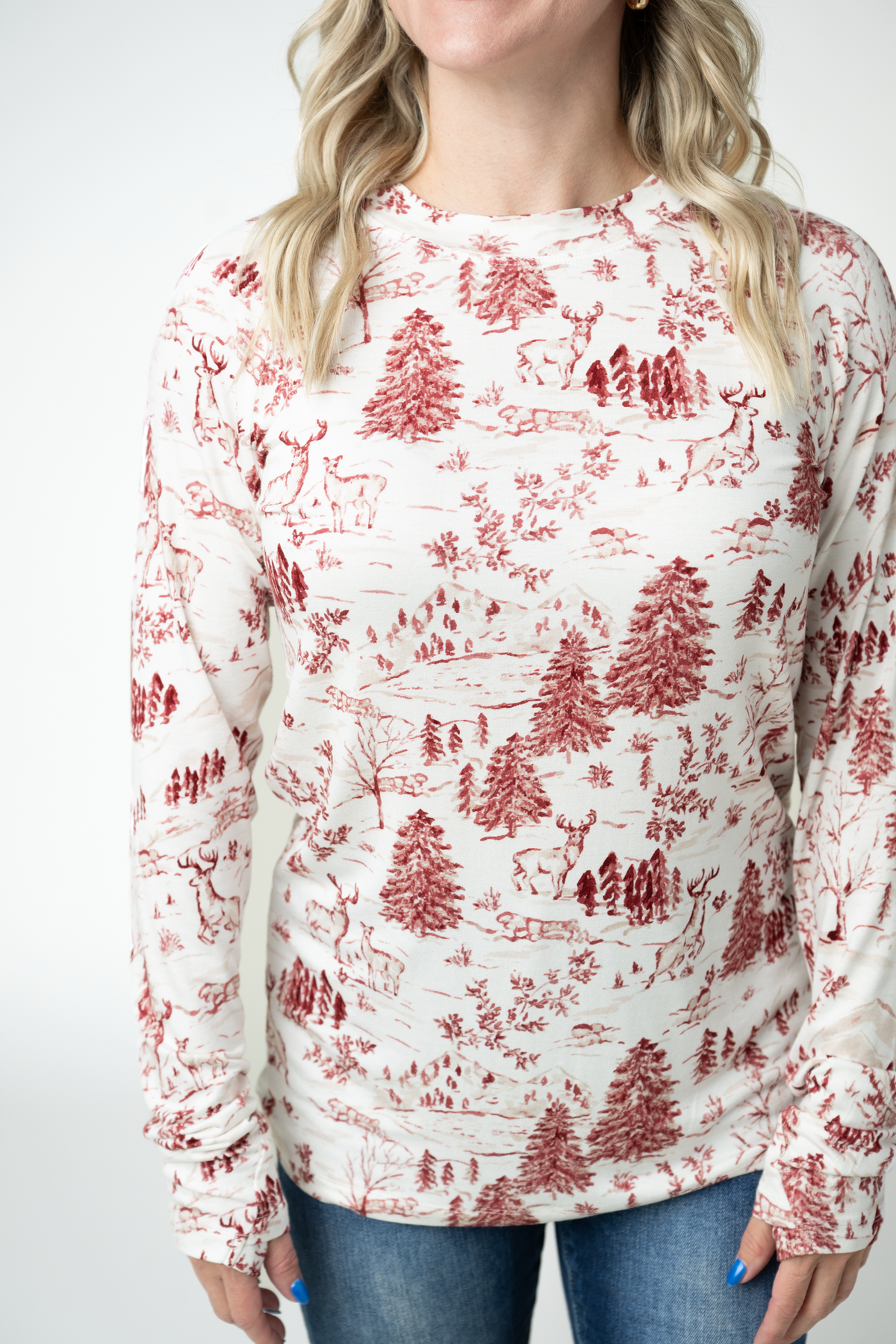 IN STOCK Blair Long Sleeve Top - Cranberry Woodland