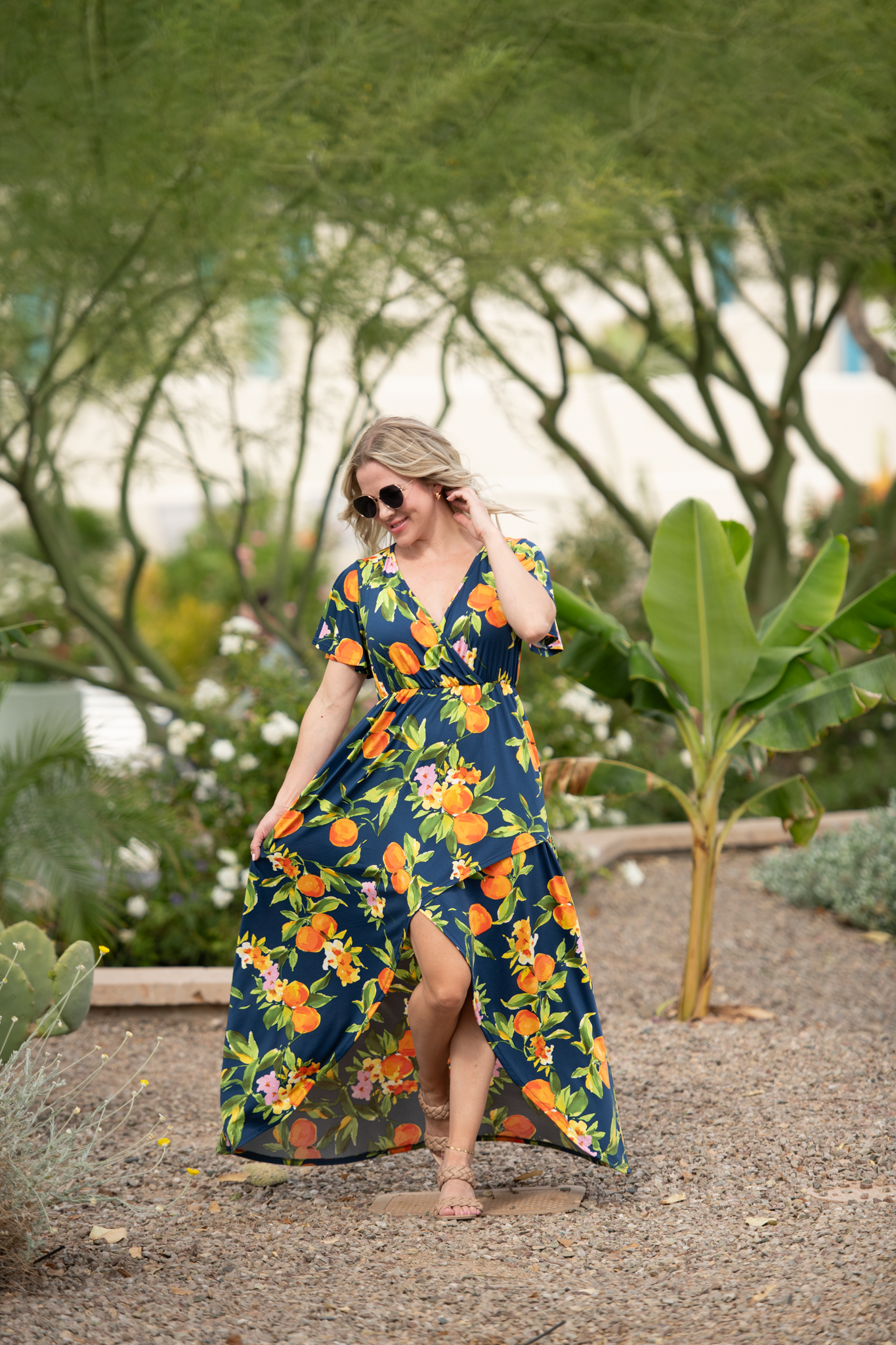 IN STOCK Harley High-Low Dress - Navy Citrus