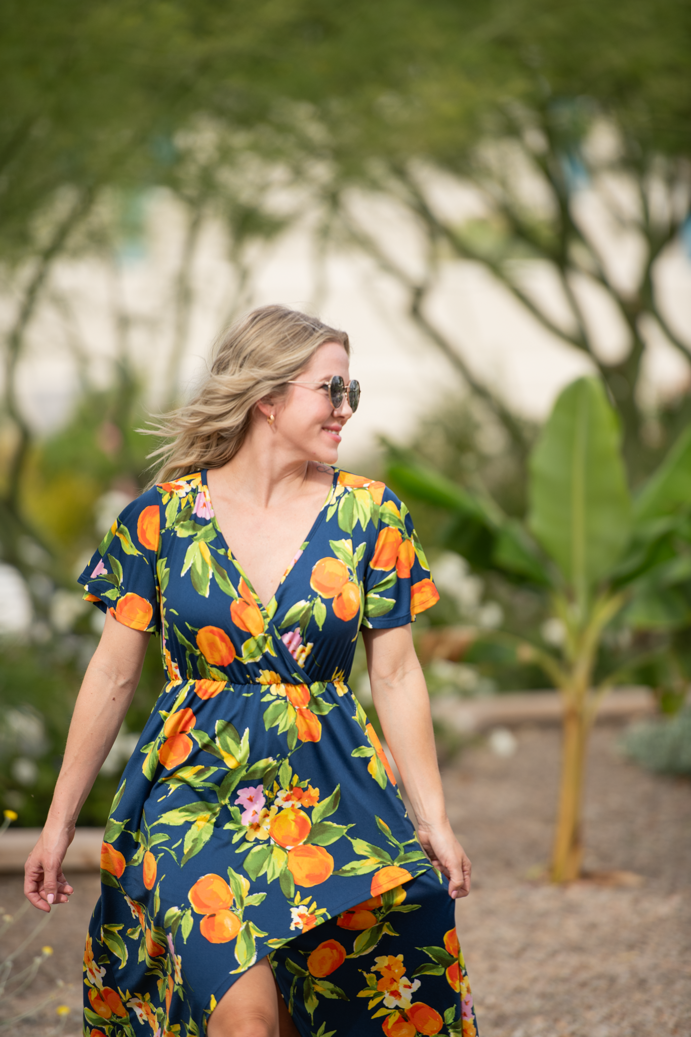 IN STOCK Harley High-Low Dress - Navy Citrus