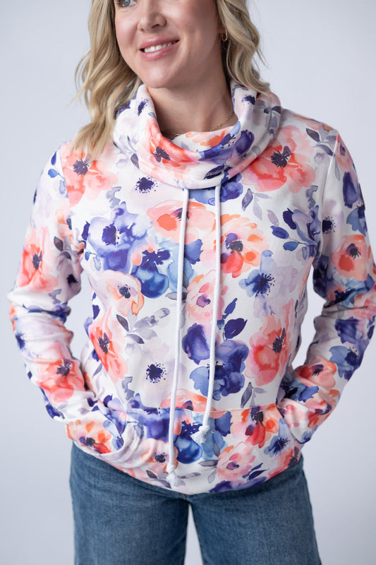 IN STOCK Soft Funnel Neck - Sunset Watercolor Floral