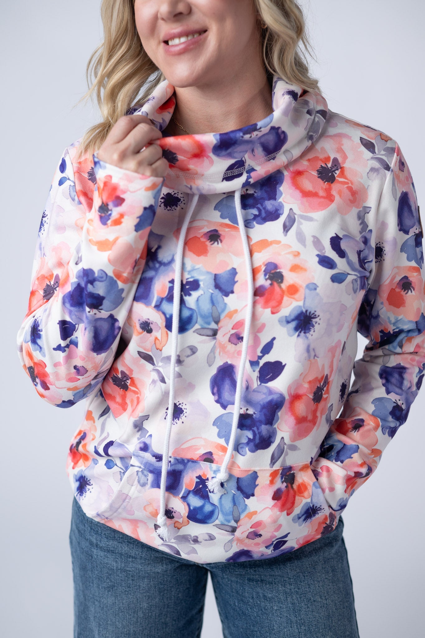 IN STOCK Soft Funnel Neck - Sunset Watercolor Floral