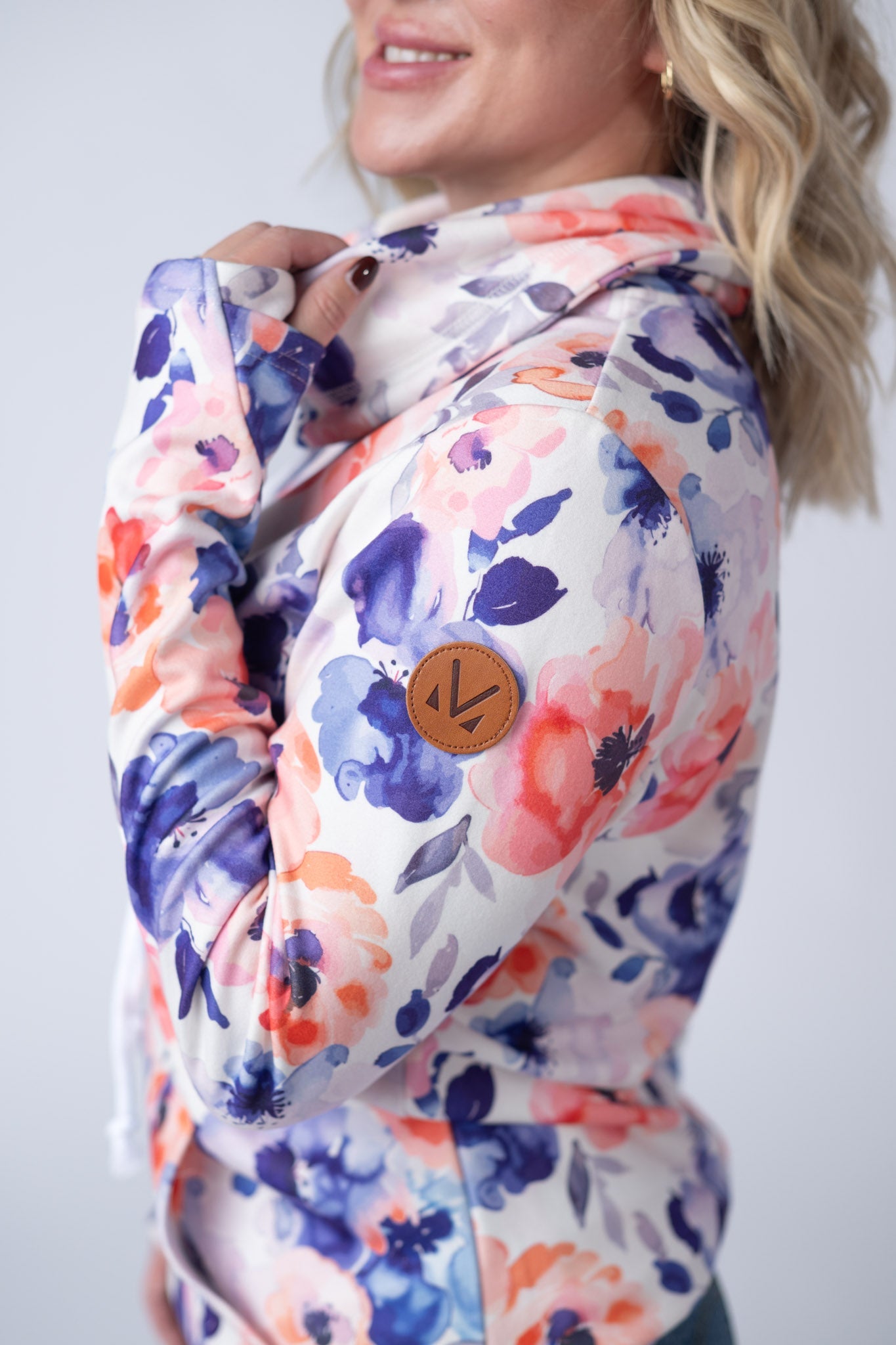 IN STOCK Soft Funnel Neck - Sunset Watercolor Floral