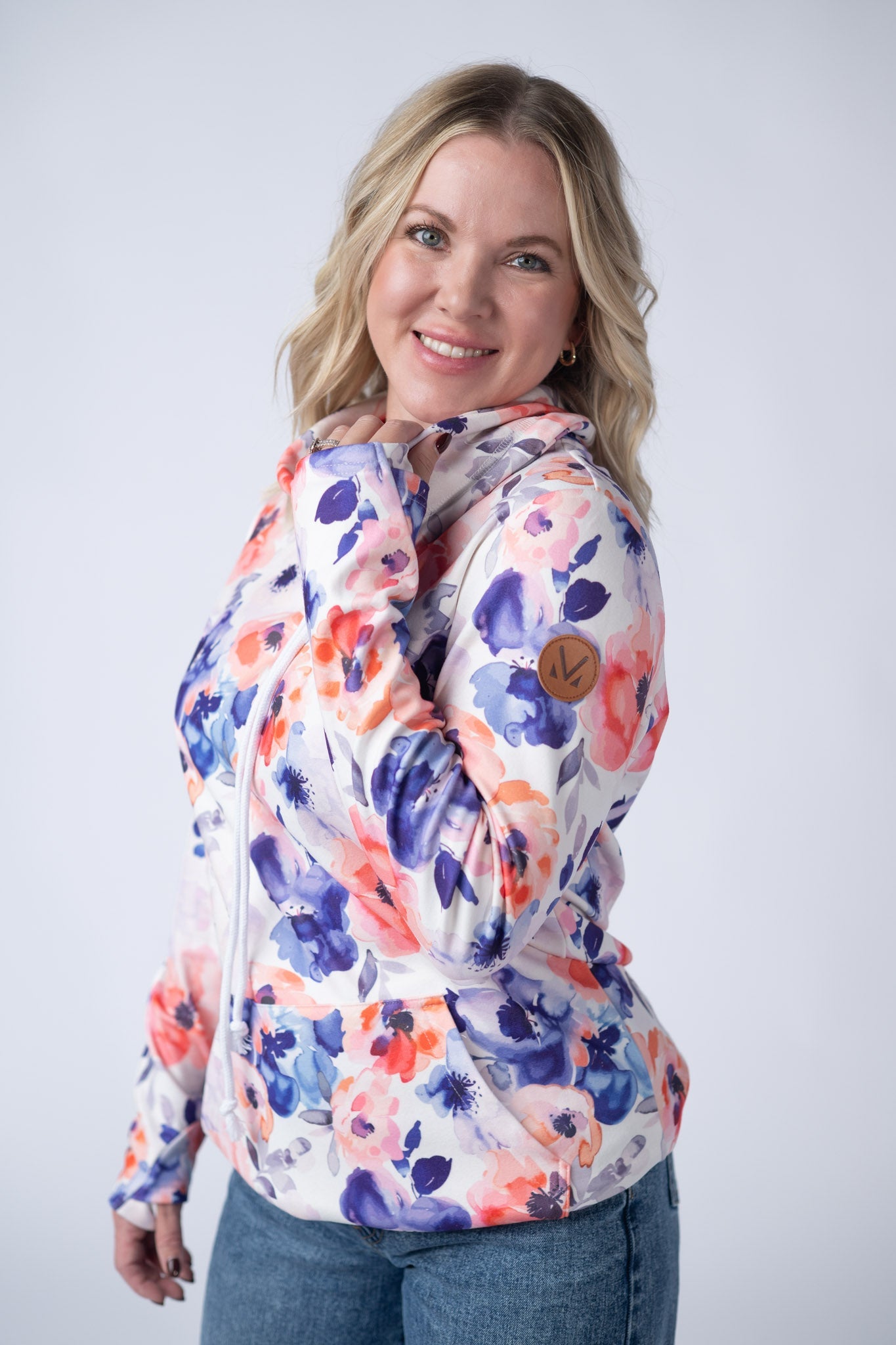 IN STOCK Soft Funnel Neck - Sunset Watercolor Floral