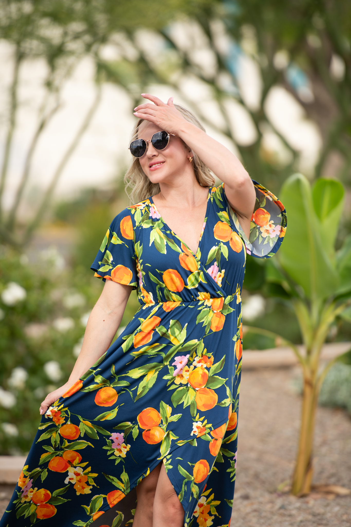 IN STOCK Harley High-Low Dress - Navy Citrus
