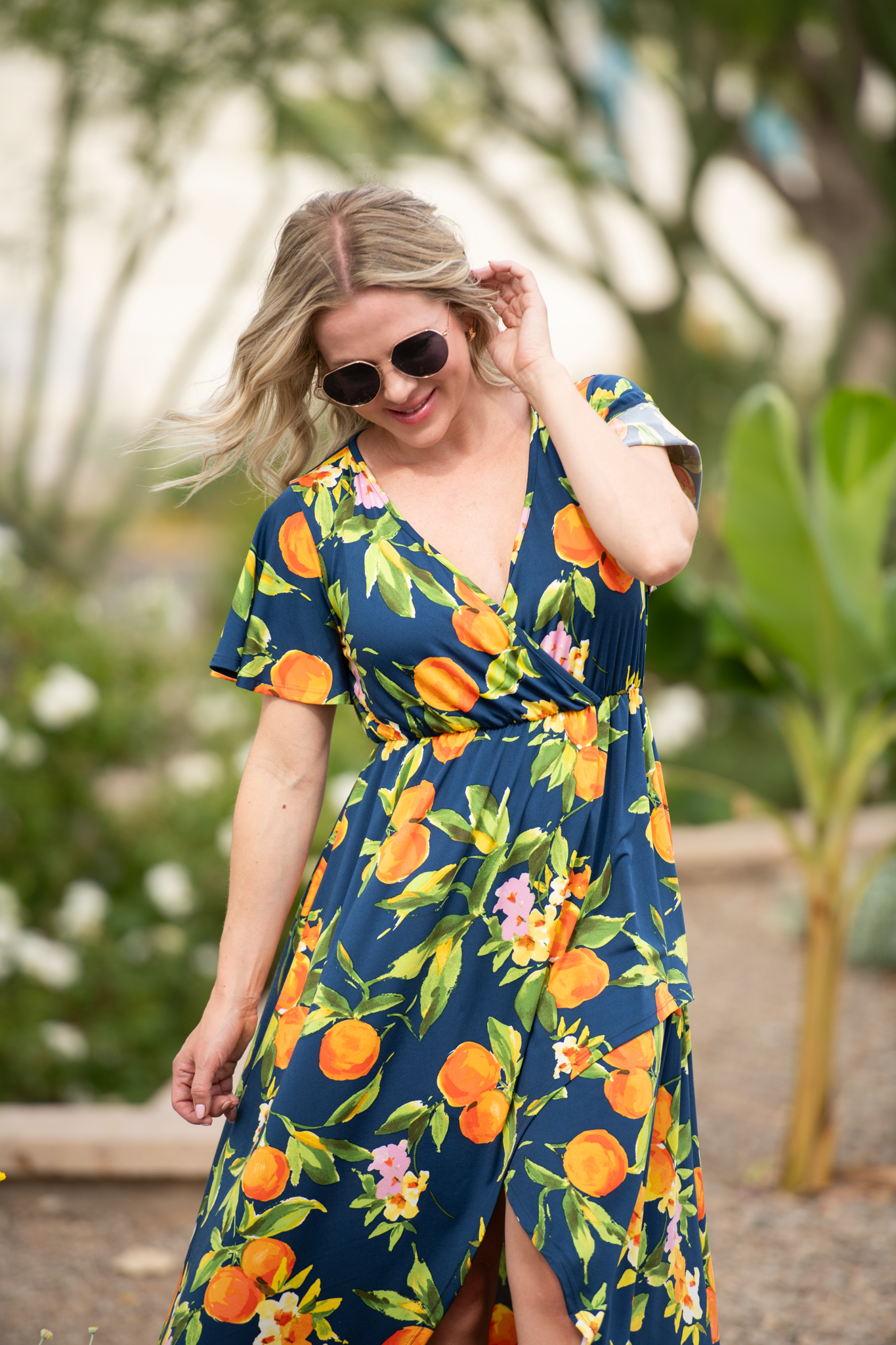 IN STOCK Harley High-Low Dress - Navy Citrus