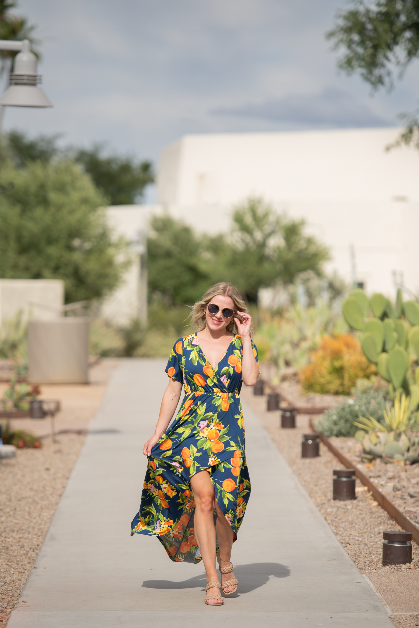 IN STOCK Harley High-Low Dress - Navy Citrus