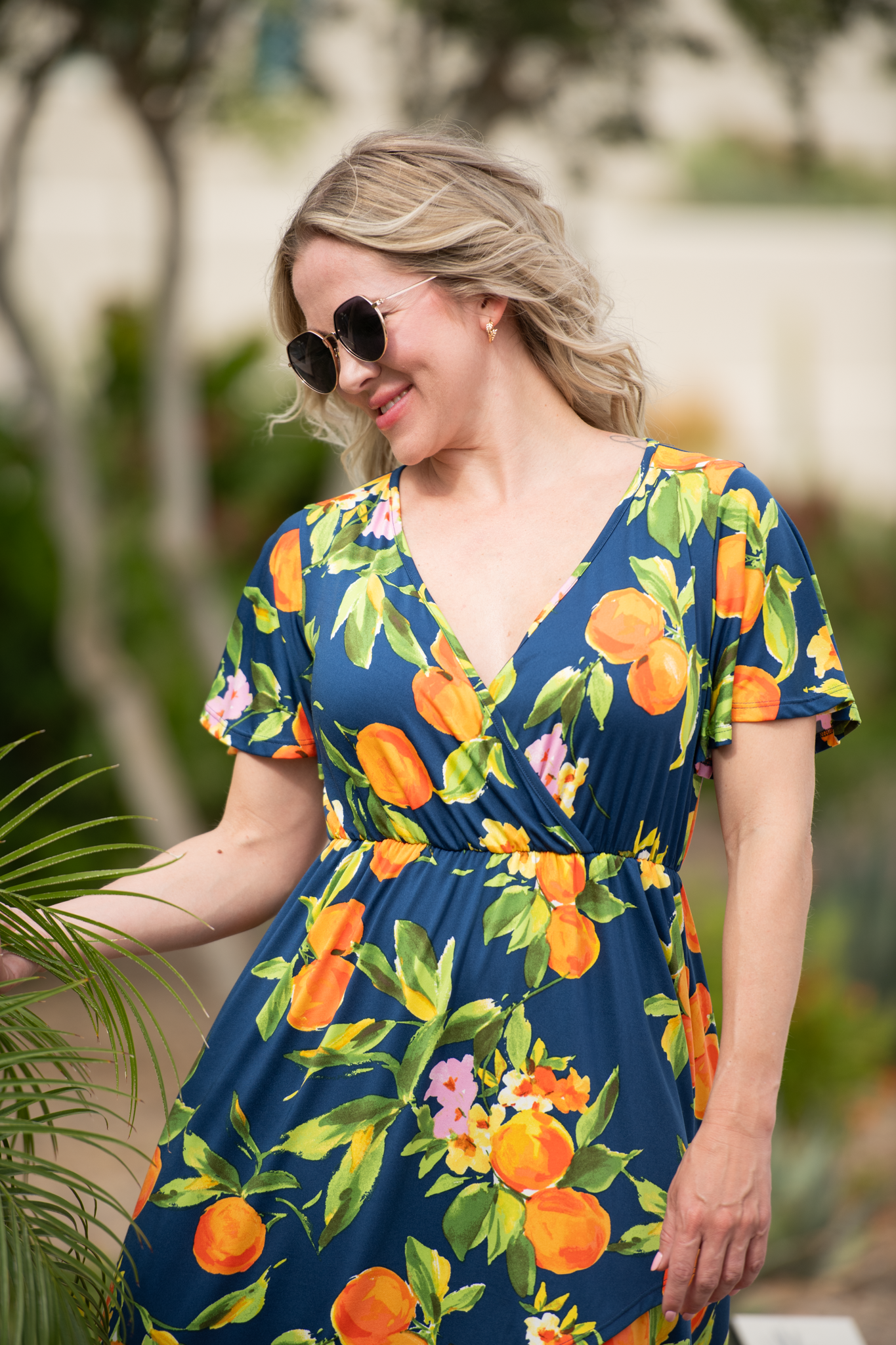 IN STOCK Harley High-Low Dress - Navy Citrus