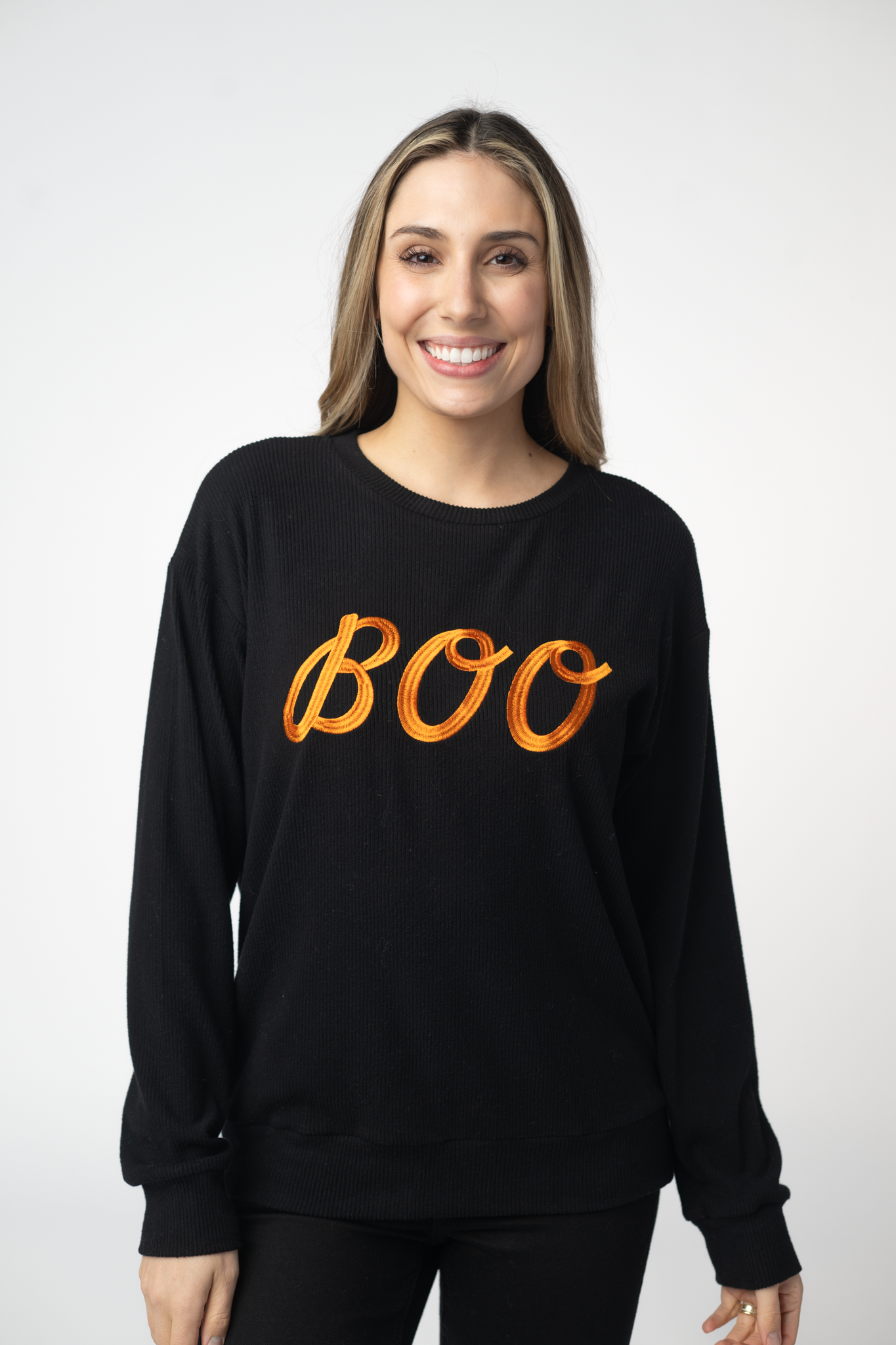IN STOCK Corrine Embroidered Pullover Top - BOO