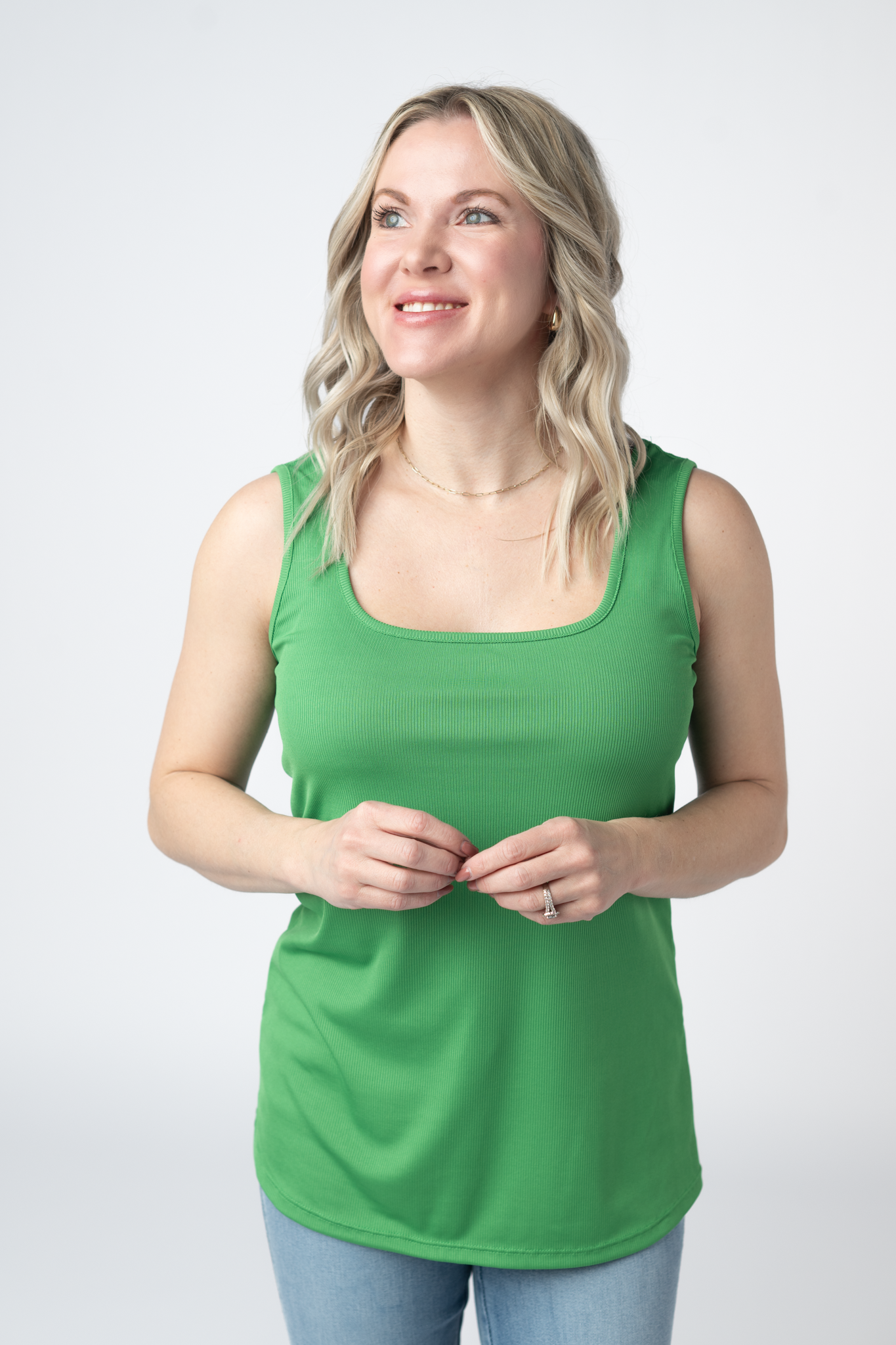 IN STOCK Rachel Ribbed Tank - Kelly Green