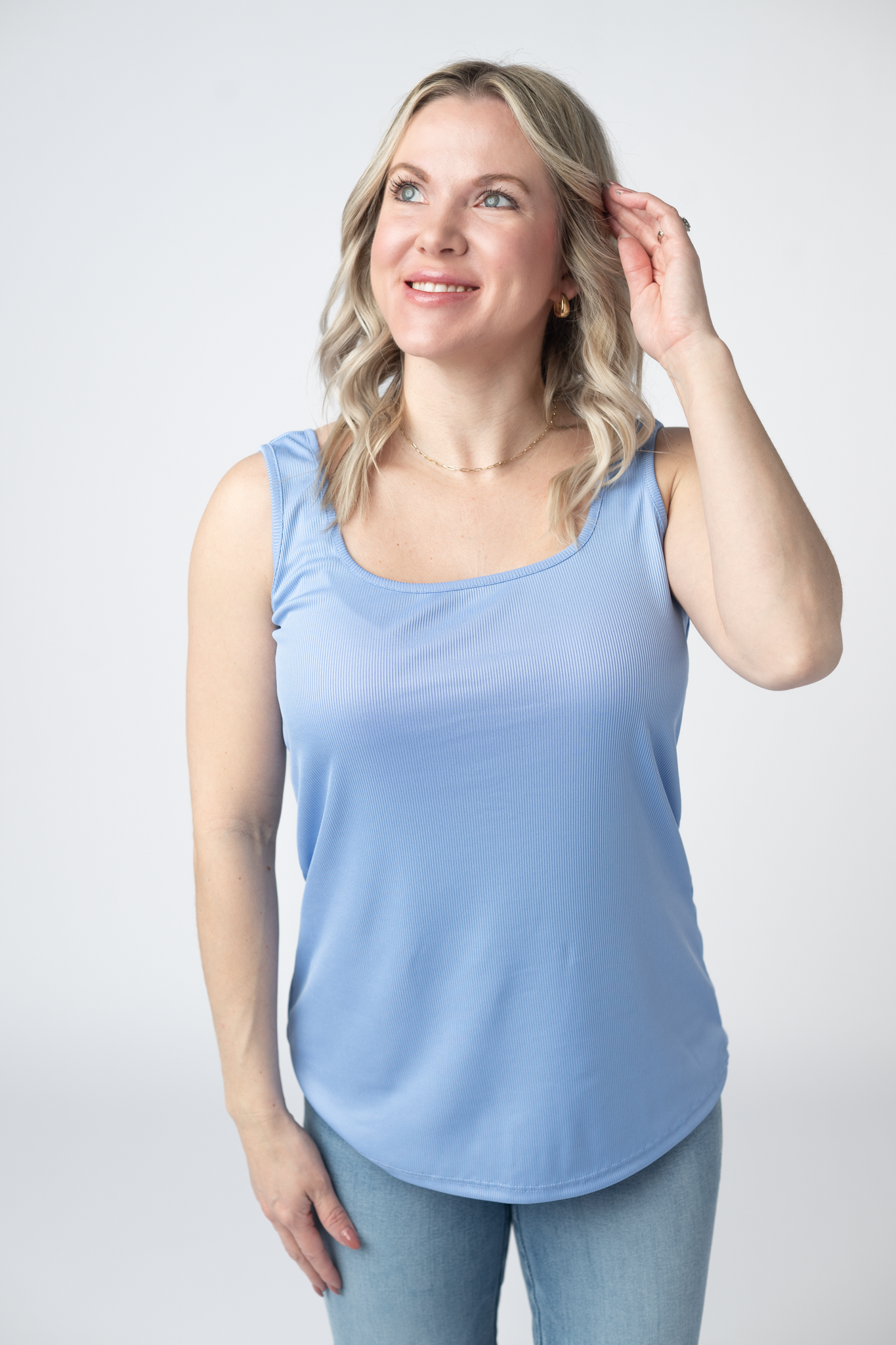 IN STOCK Rachel Ribbed Tank -  Sky Blue