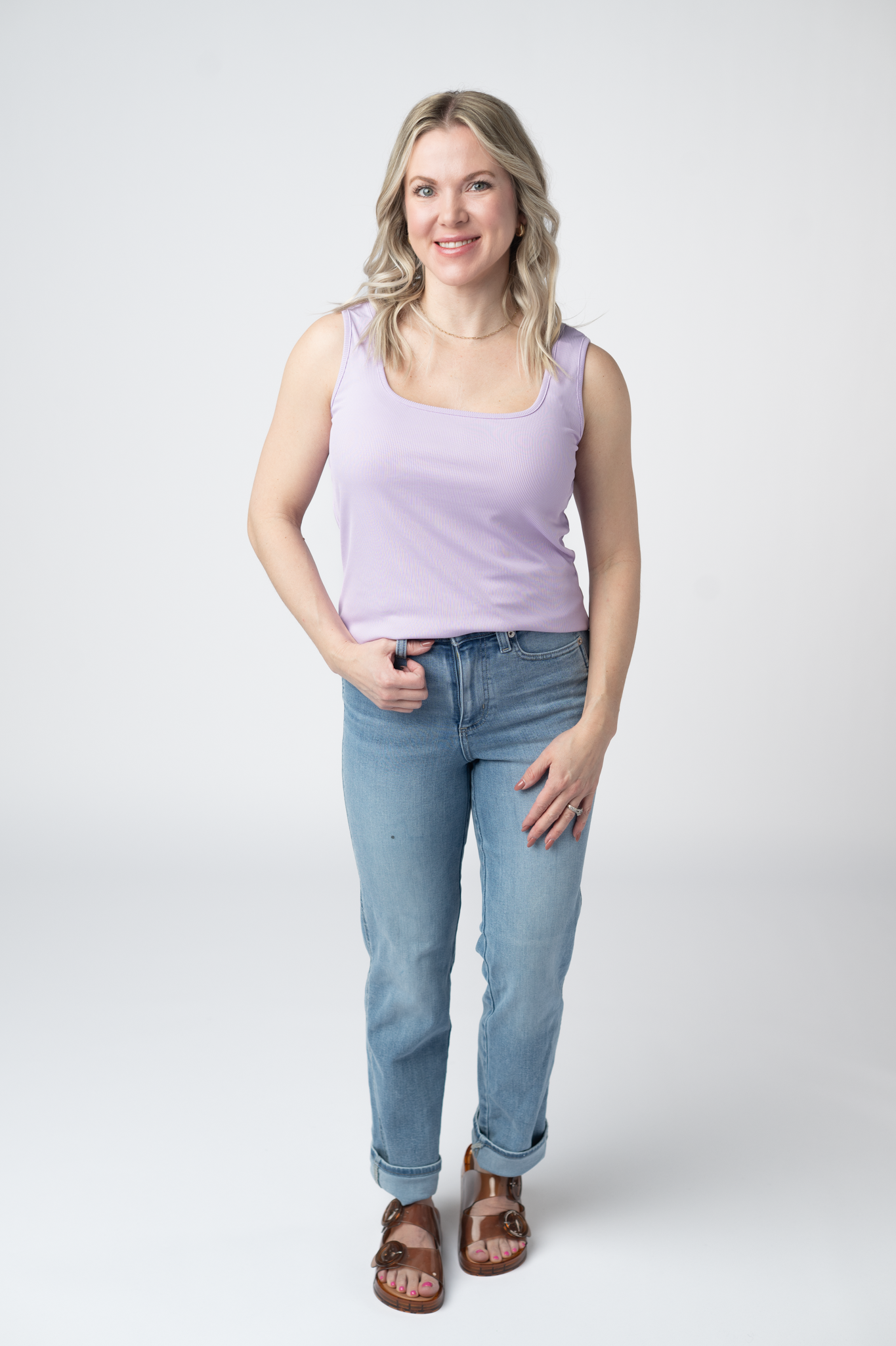IN STOCK Rachel Ribbed Tank -  Lavender