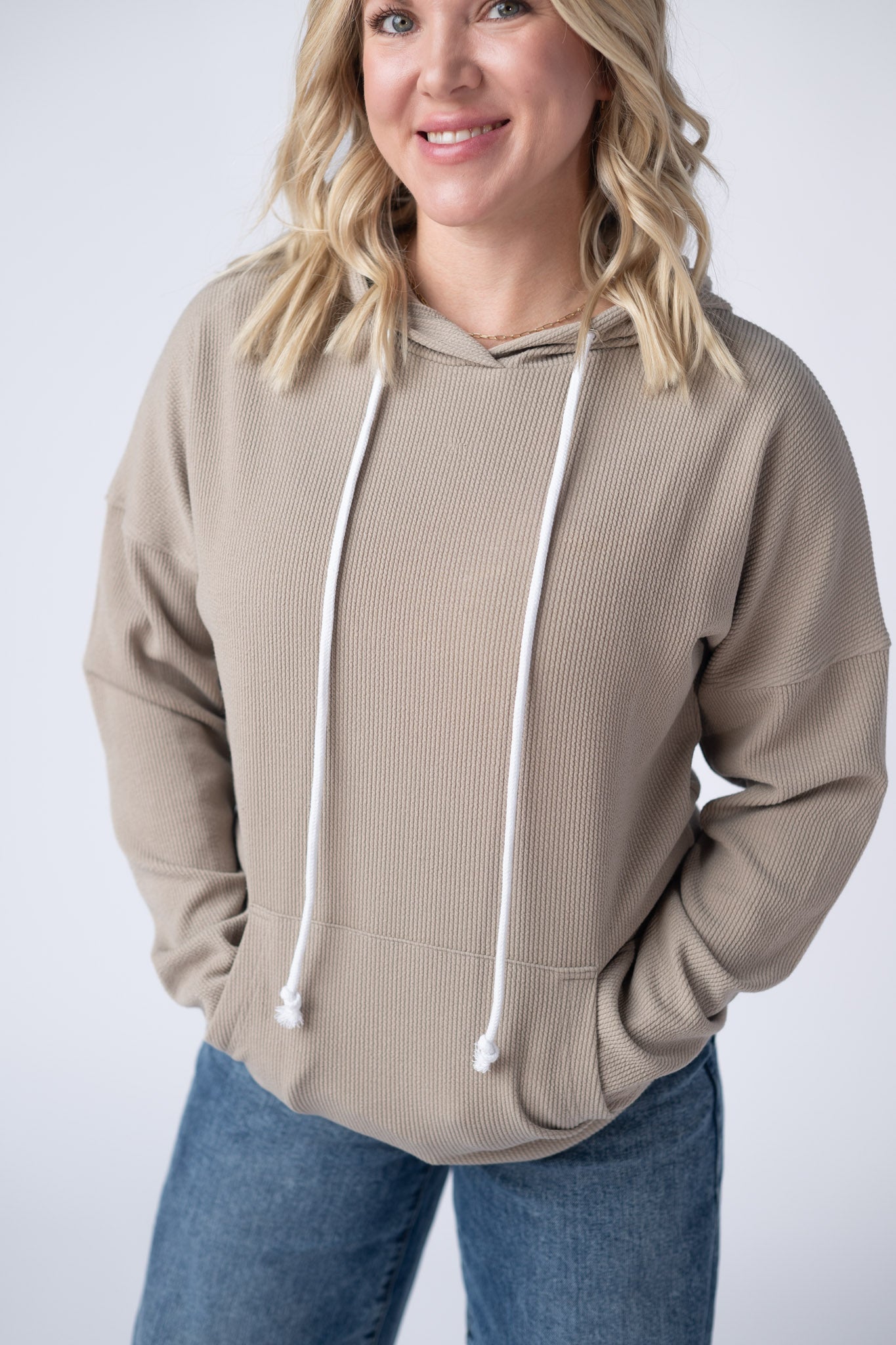 IN STOCK Kacey Ribbed Hoodie - Mocha