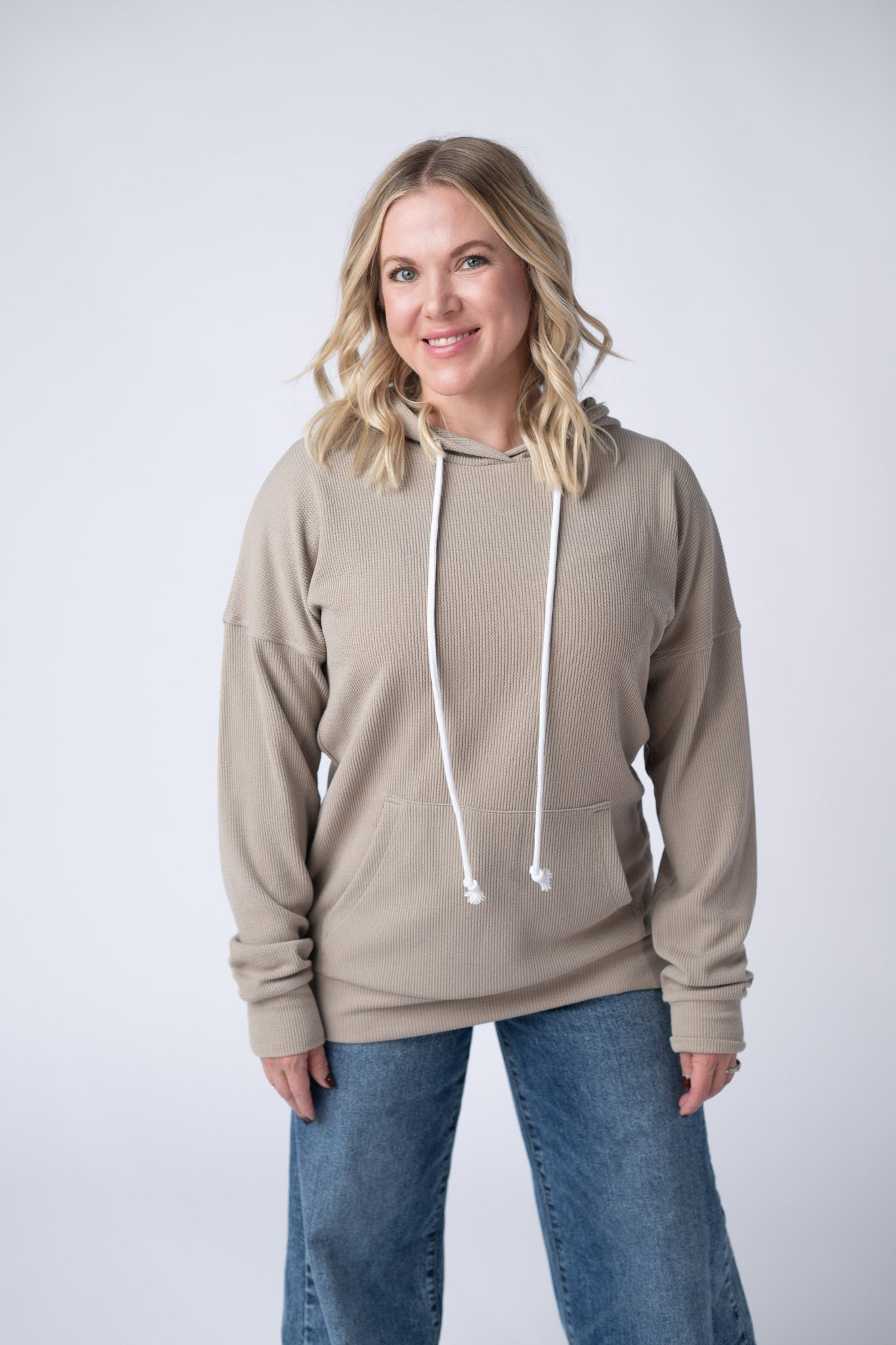 IN STOCK Kacey Ribbed Hoodie - Mocha