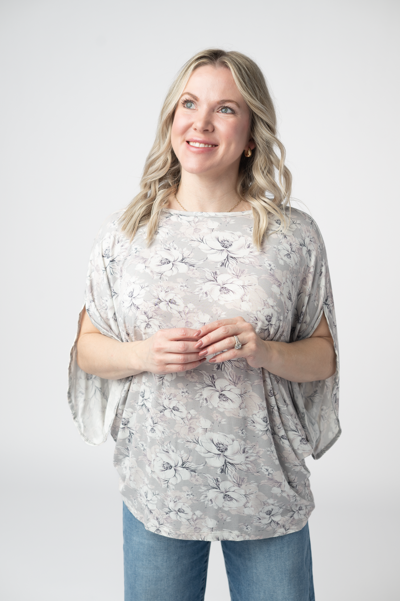 IN STOCK Darcy Dolman - Vintage Grey Floral