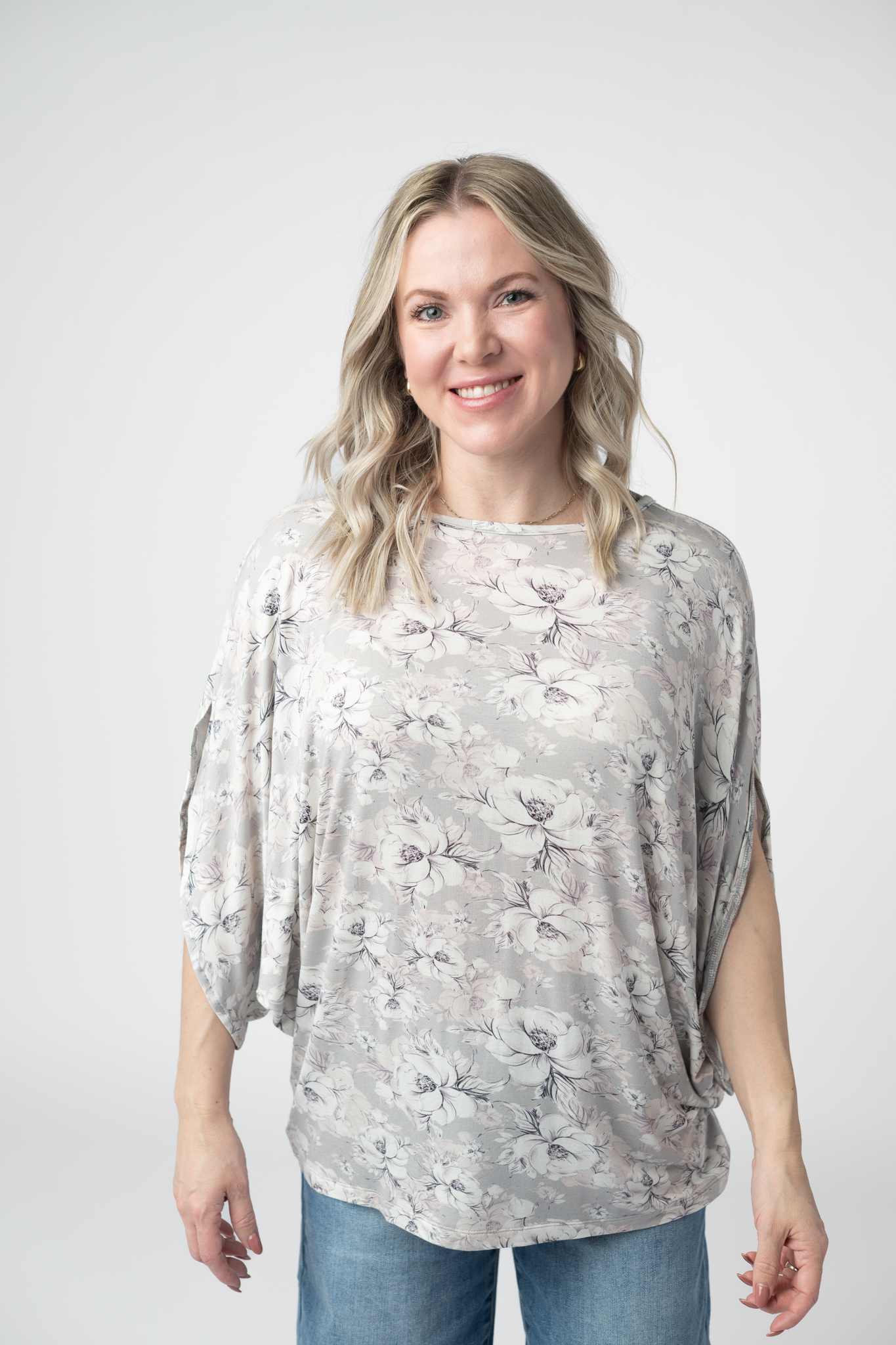 IN STOCK Darcy Dolman - Vintage Grey Floral
