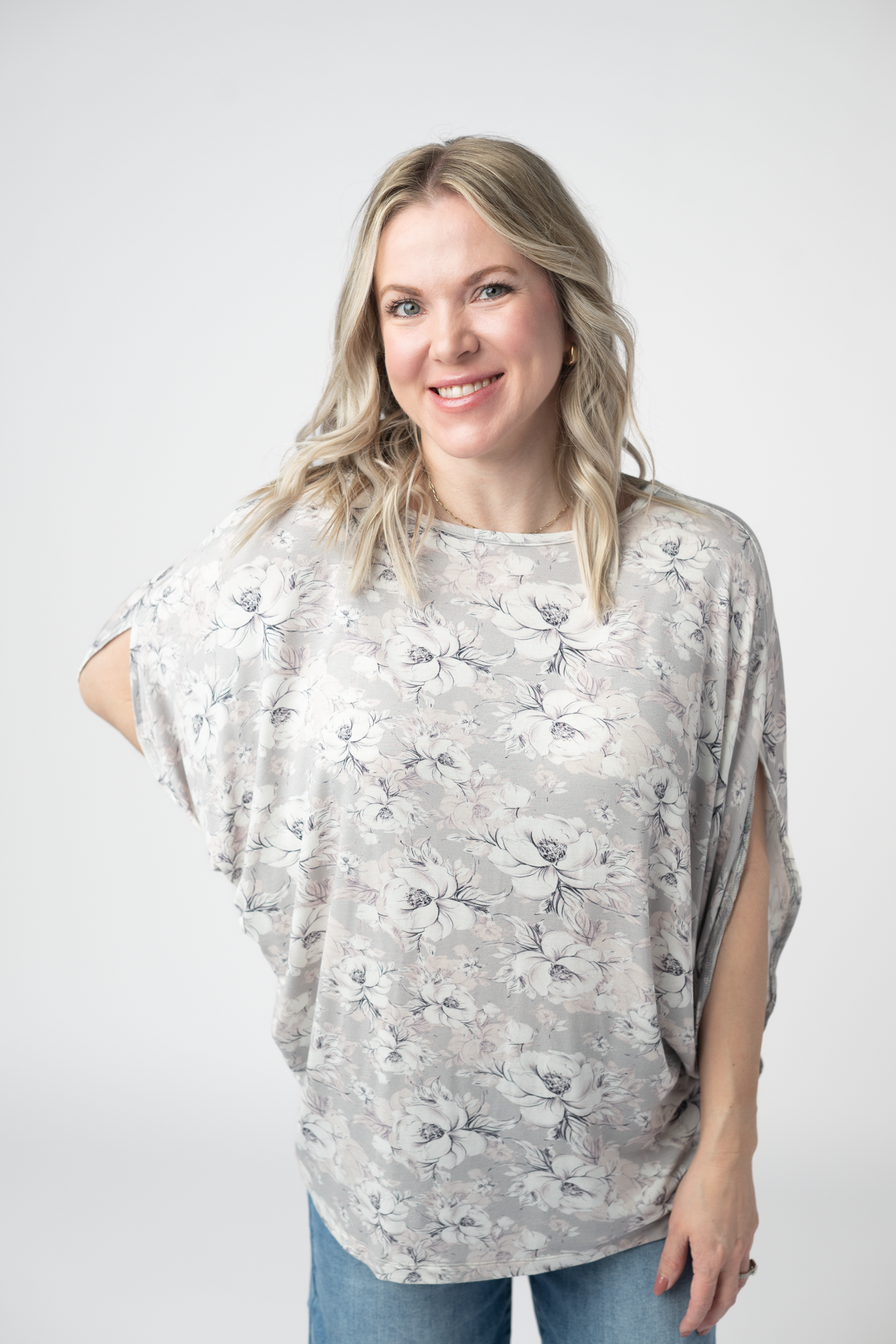 IN STOCK Darcy Dolman - Vintage Grey Floral