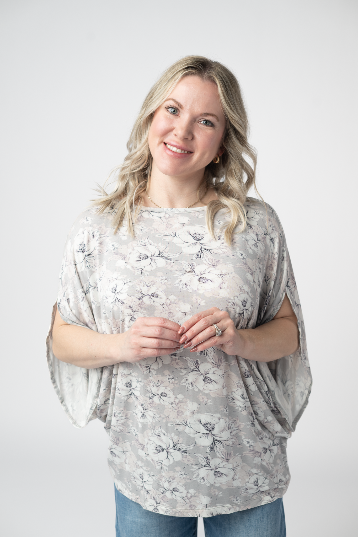 IN STOCK Darcy Dolman - Vintage Grey Floral