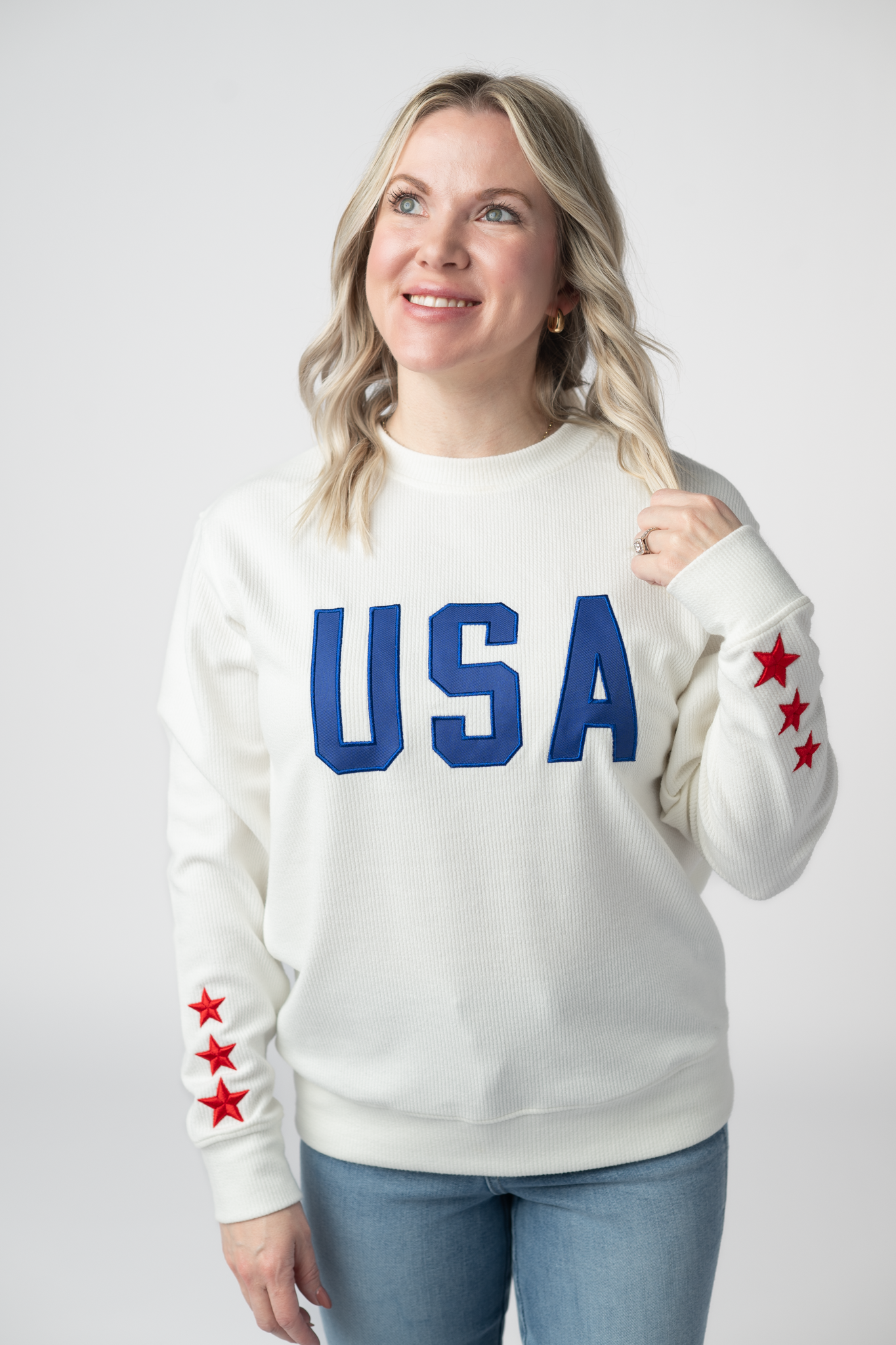 IN STOCK USA Pullover - White