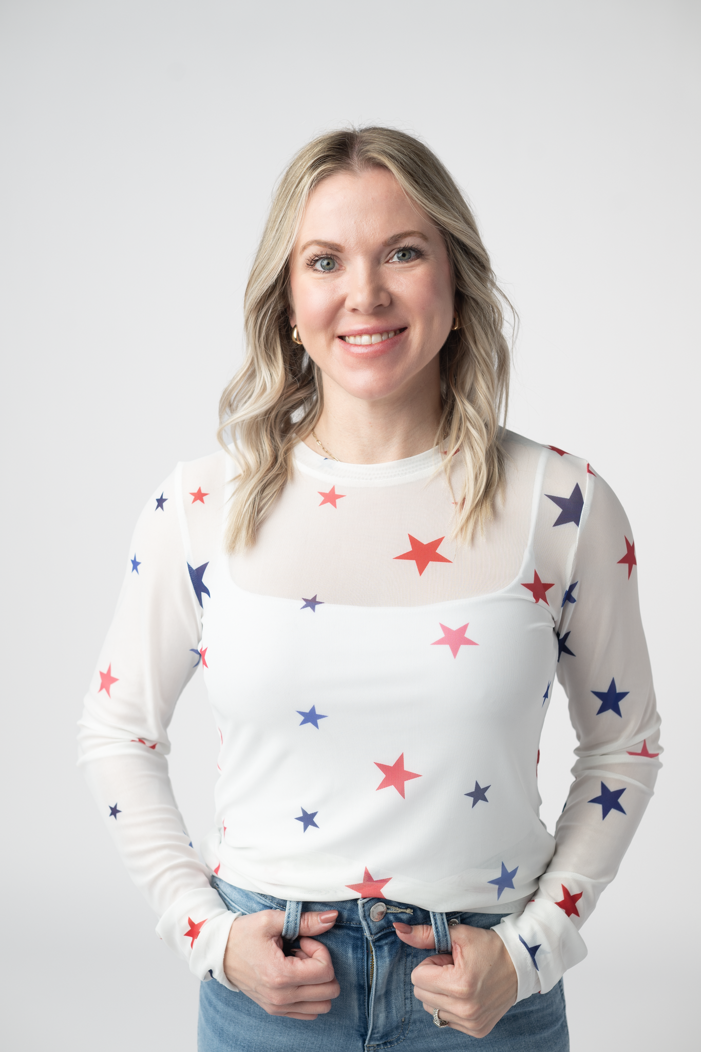 IN STOCK Mesh Long Sleeve Top - Stars